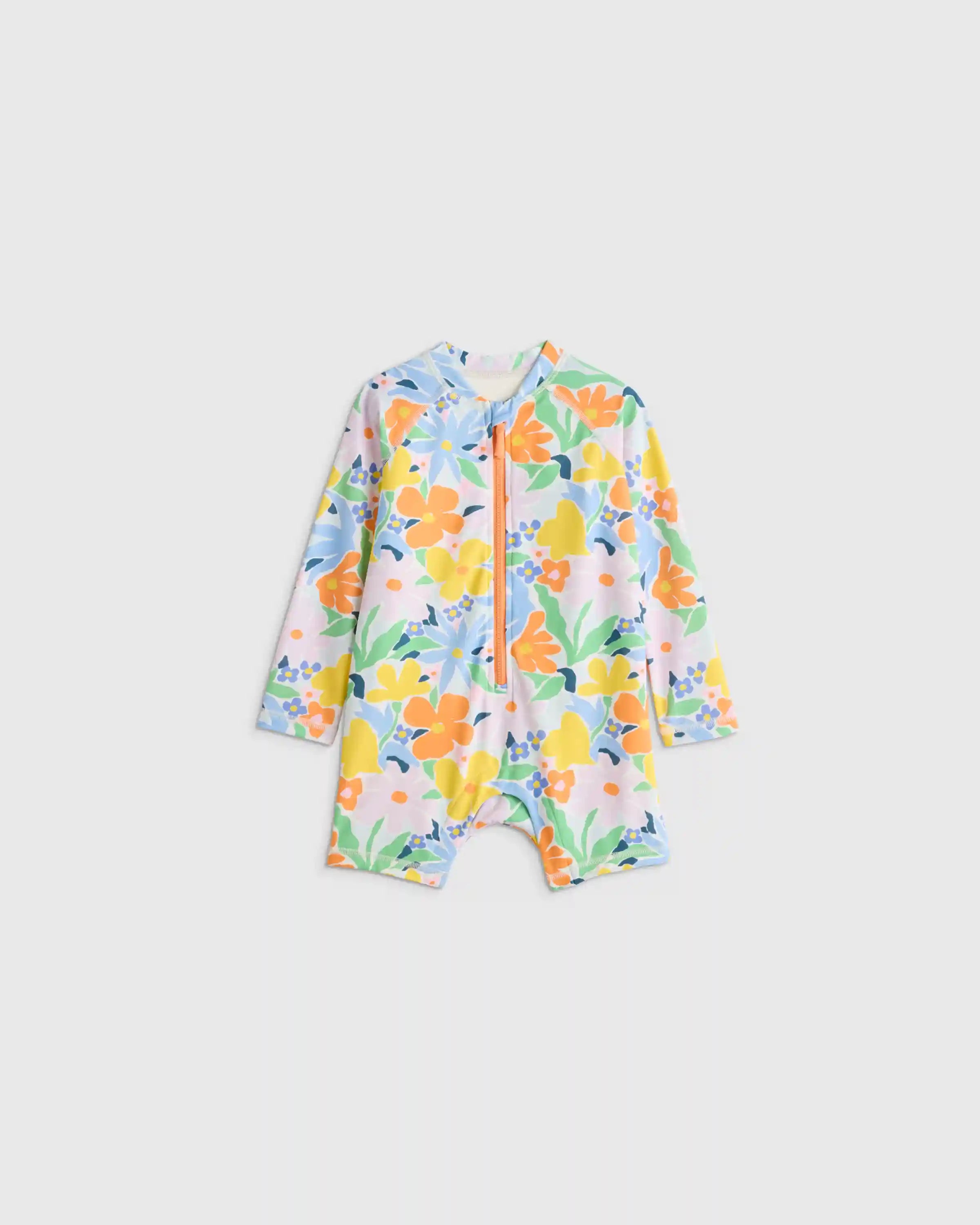 Long Sleeve Zip-Up Rash Guard One-Piece