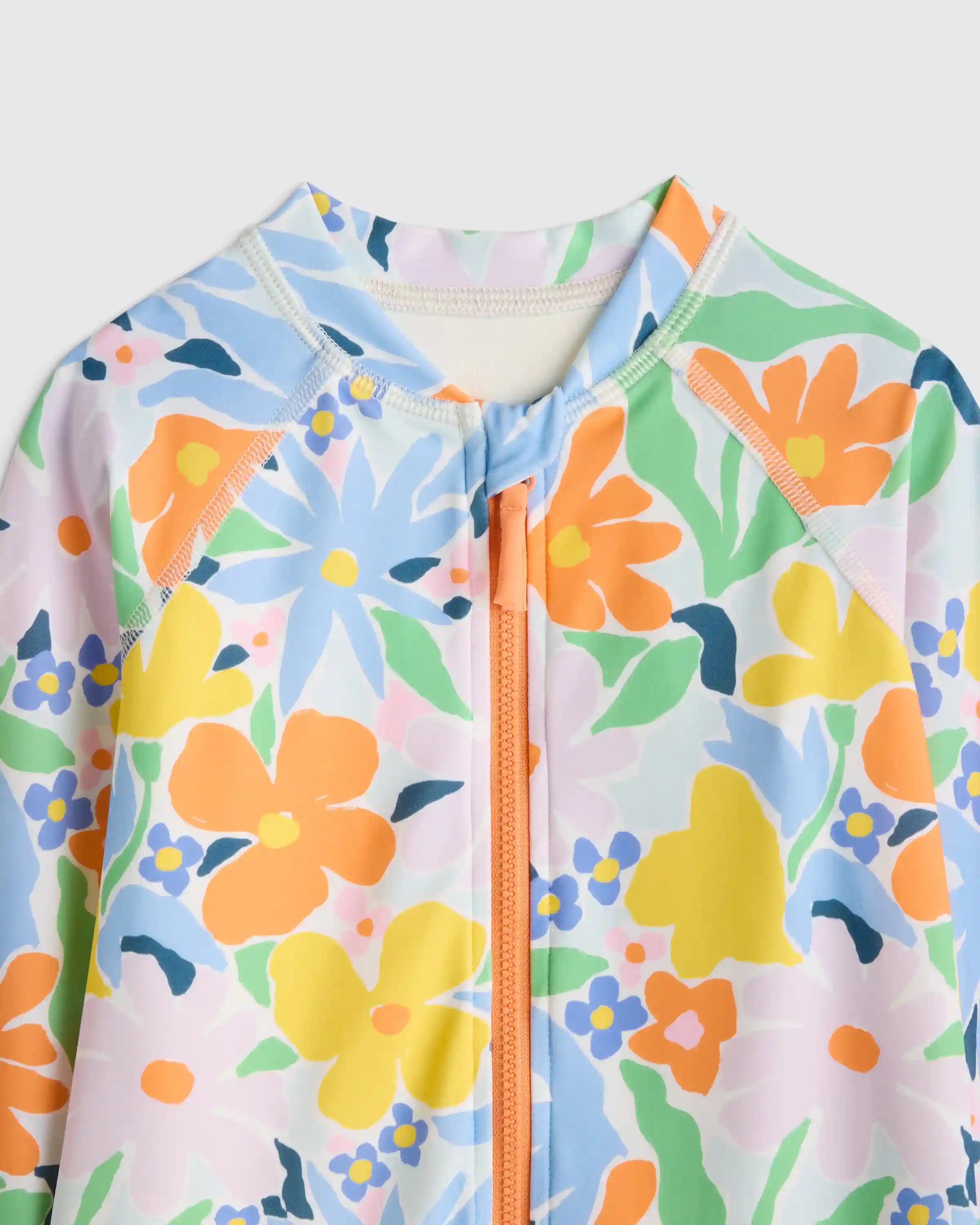Long Sleeve Zip-Up Rash Guard One-Piece