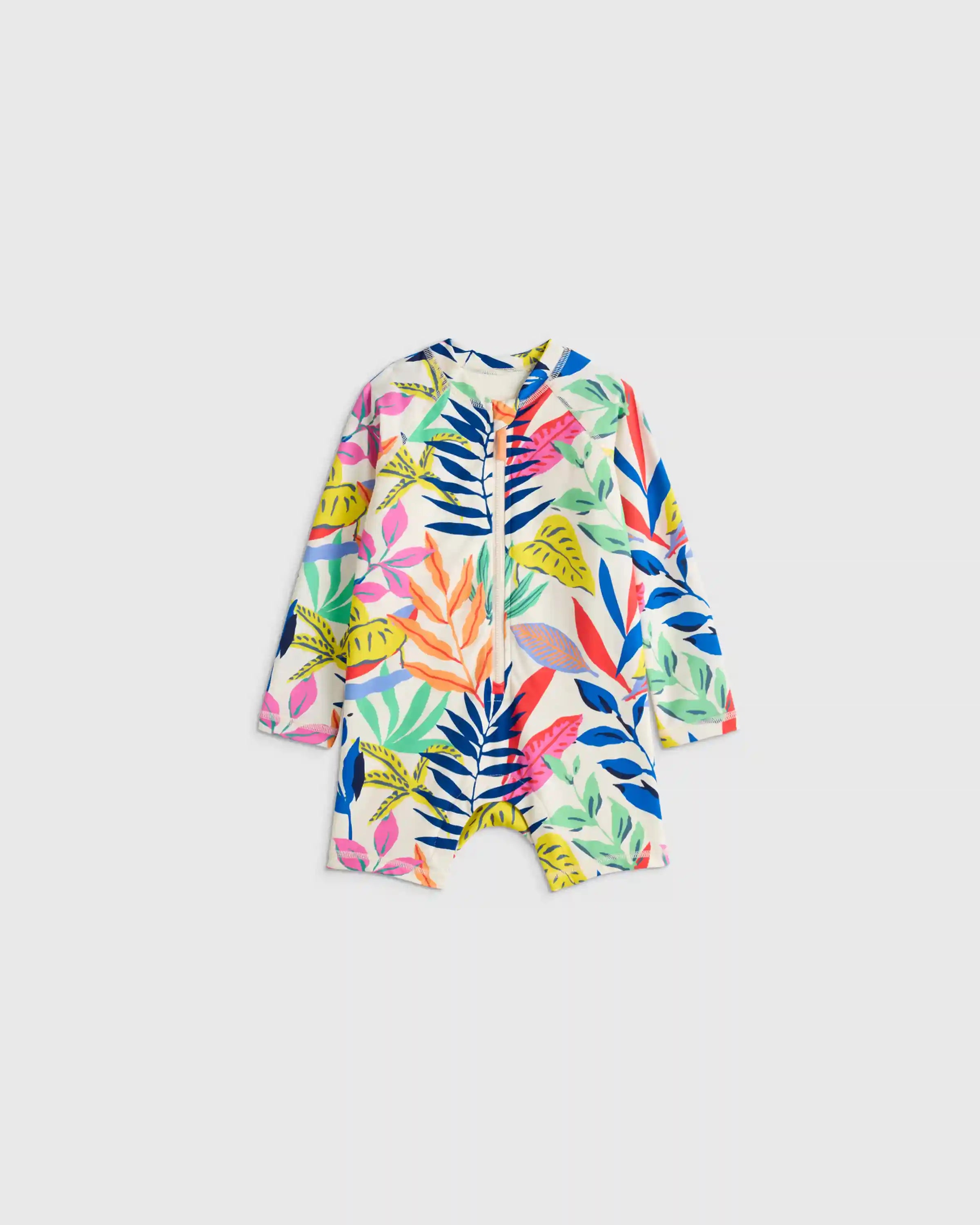 Long Sleeve Zip-Up Rash Guard One-Piece