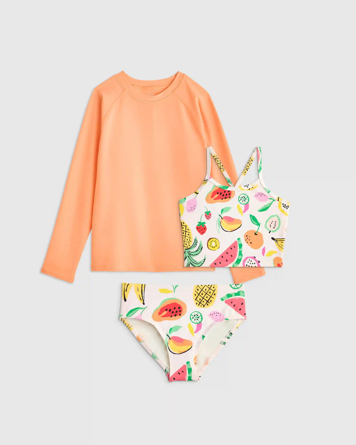 Tankini and Long Sleeve Raglan Rash Guard Set