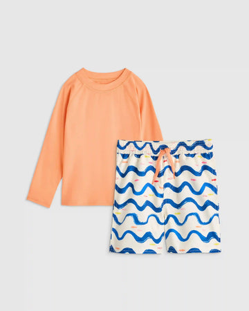 Swim Trunk and Rash Guard Set