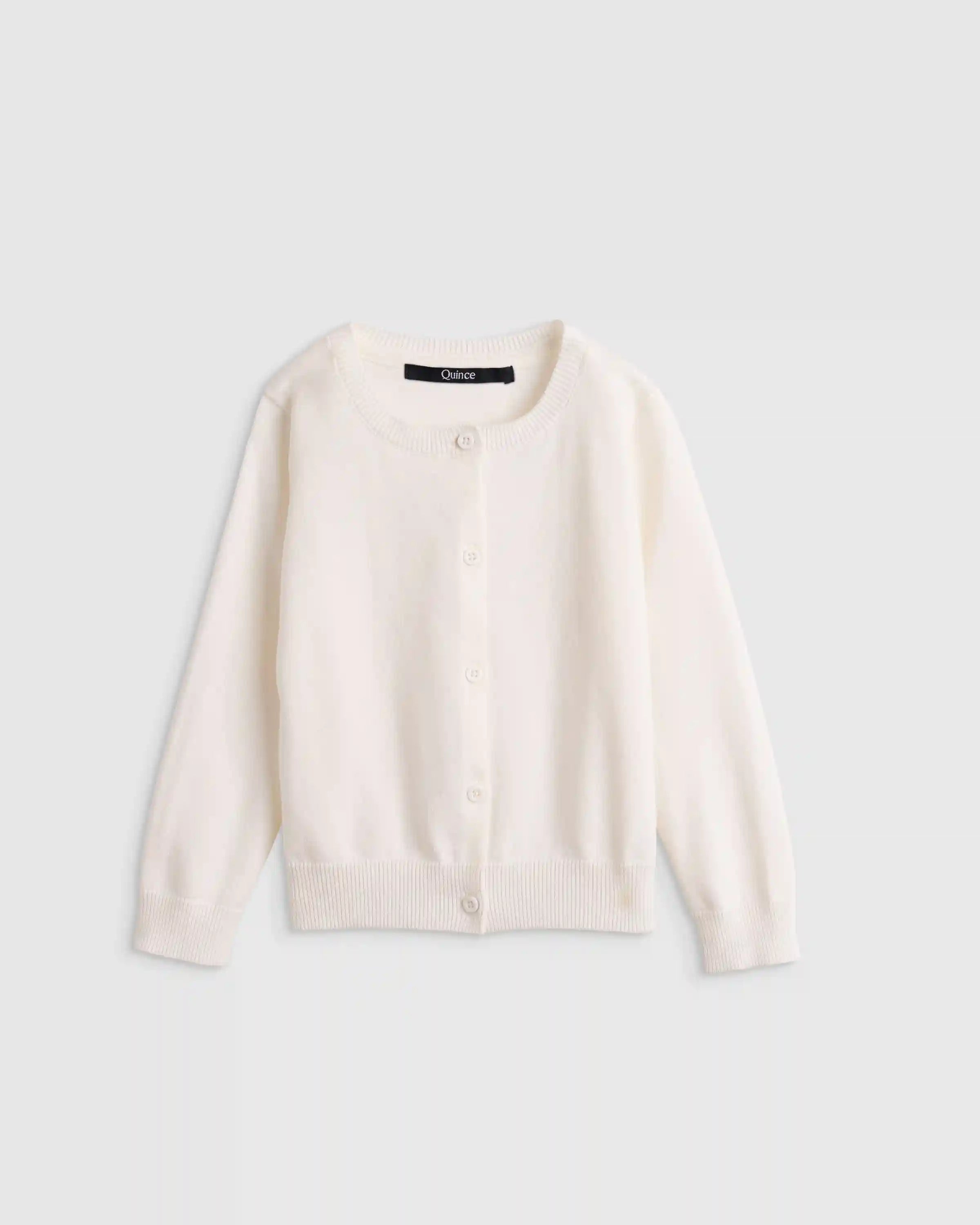 100% Organic Cotton Crewneck Cardigan