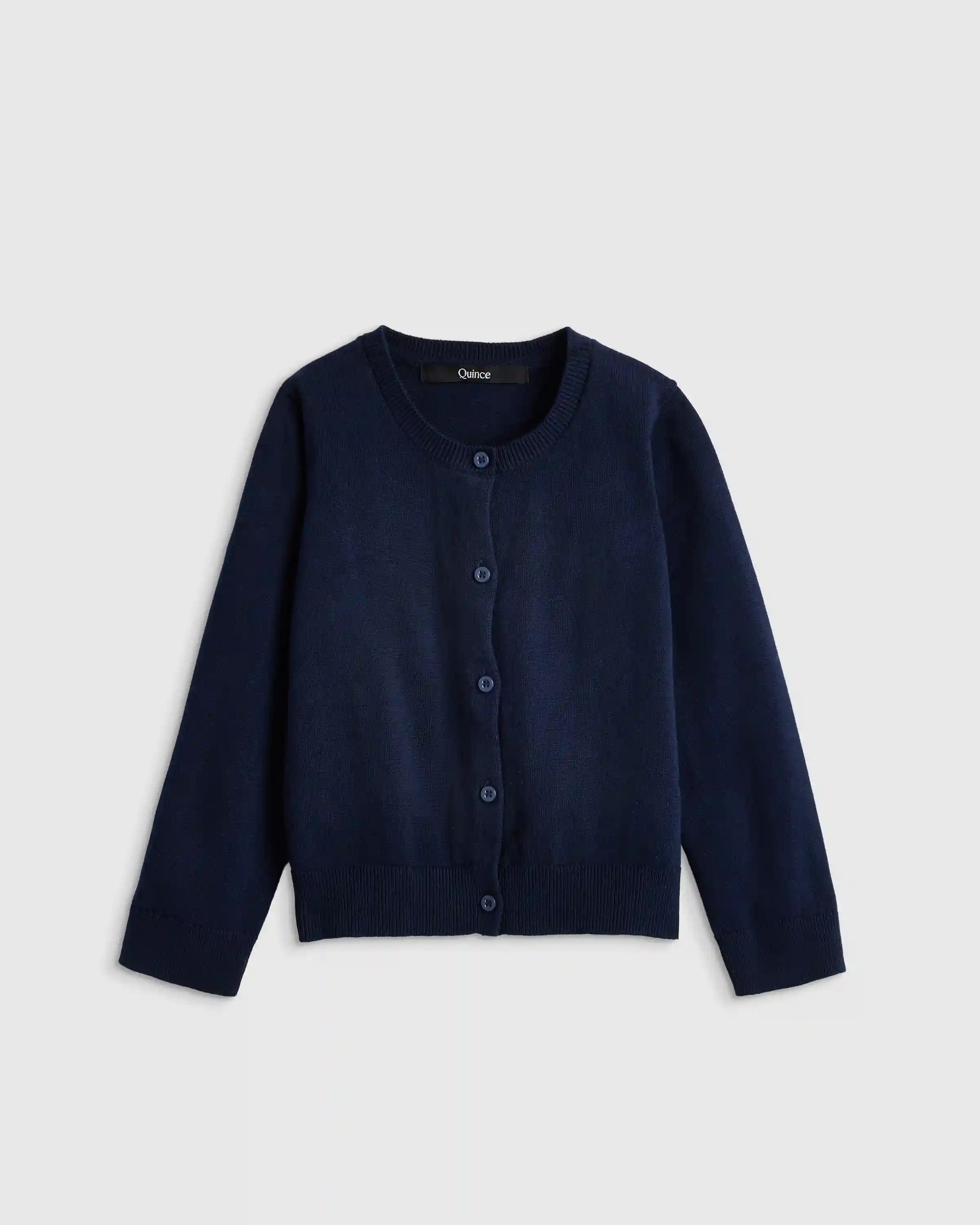100% Organic Cotton Crewneck Cardigan