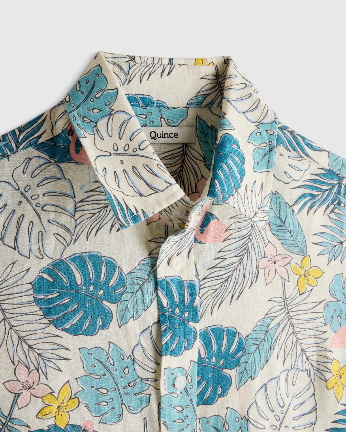 100% European Linen Printed Short Sleeve Shirt