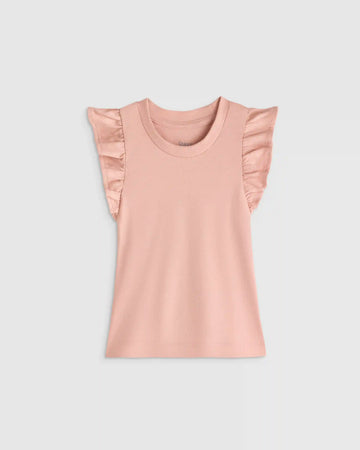 Ruffle Sleeve Organic Cotton Top