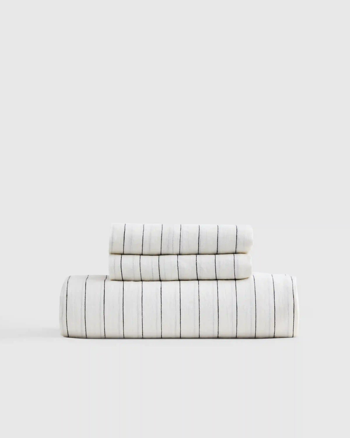 European Linen Stripe Fitted Sheet Set