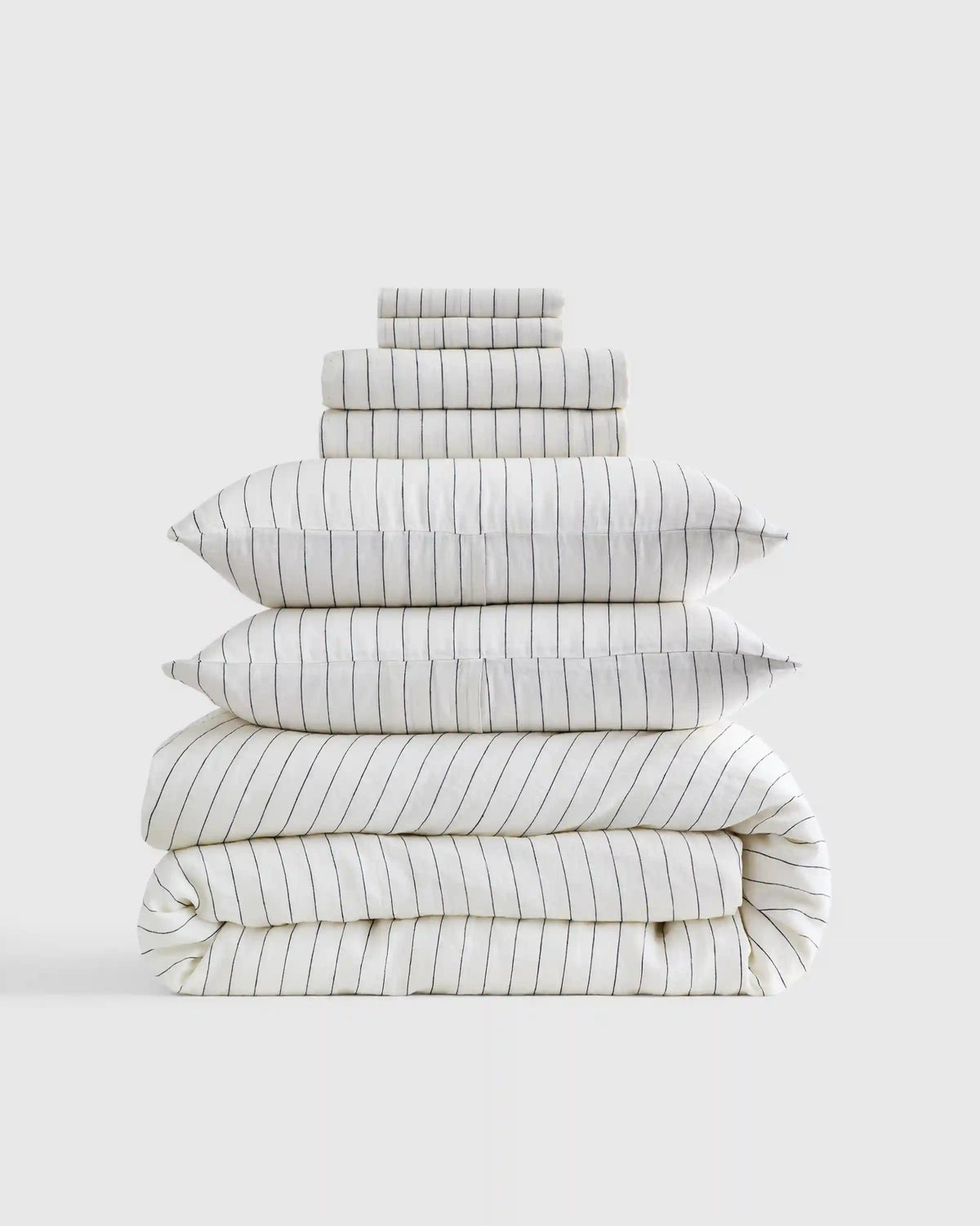 European Linen Stripe Deluxe Bedding Bundle