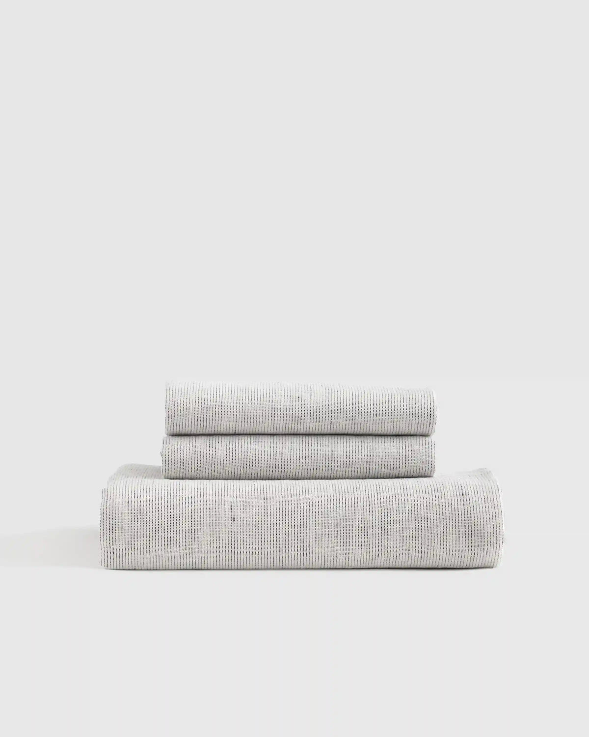 European Linen Stripe Fitted Sheet Set