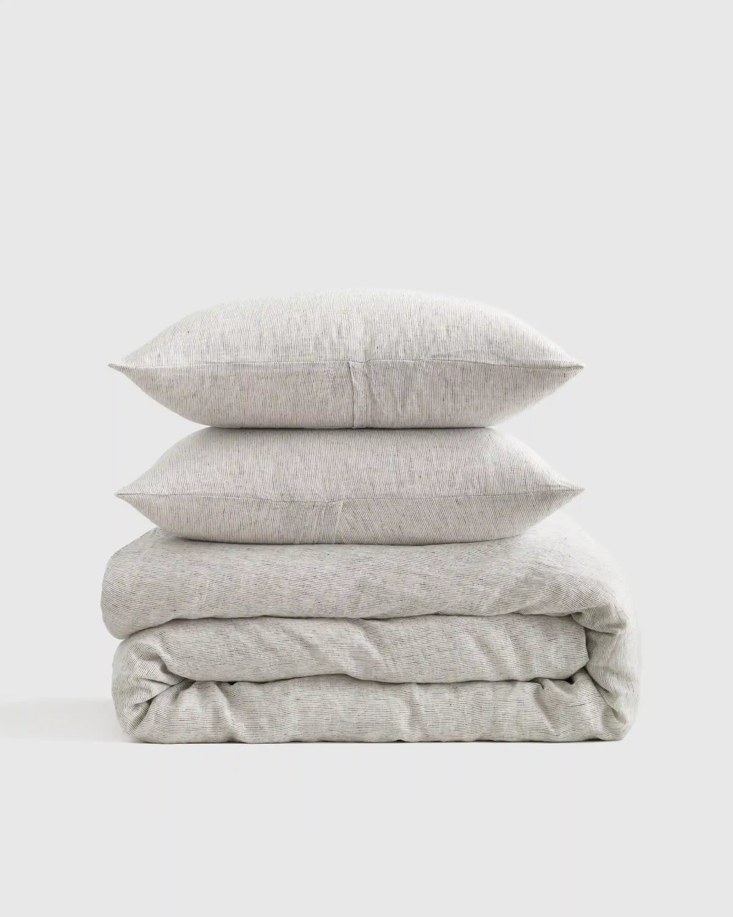 European Linen Stripe Duvet Cover Set