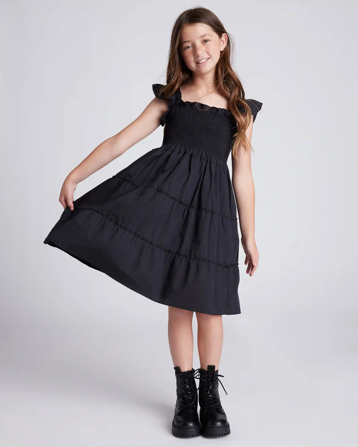 100% Organic Cotton Poplin Smocked Dress