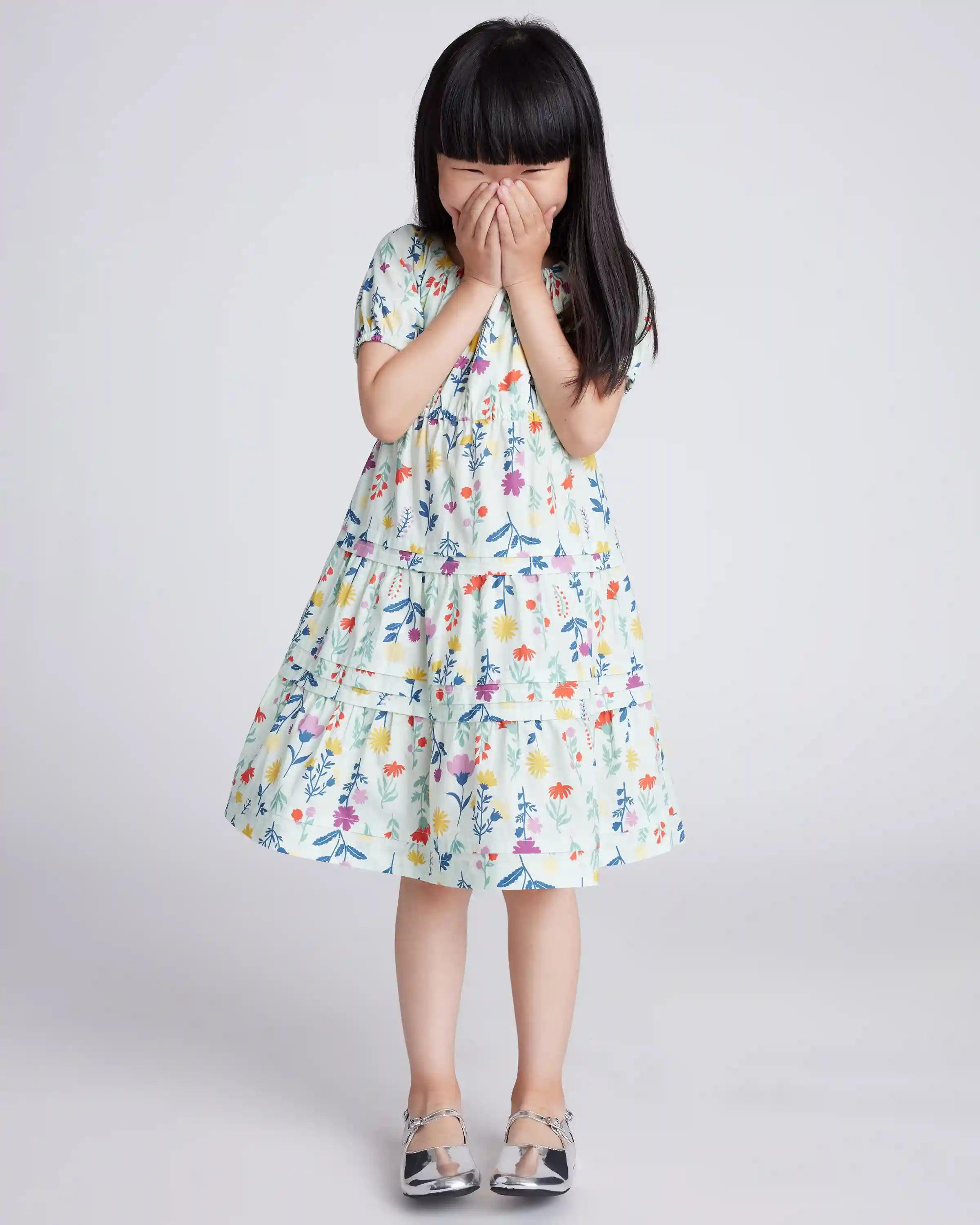 100% Organic Cotton Poplin Tiered Dress