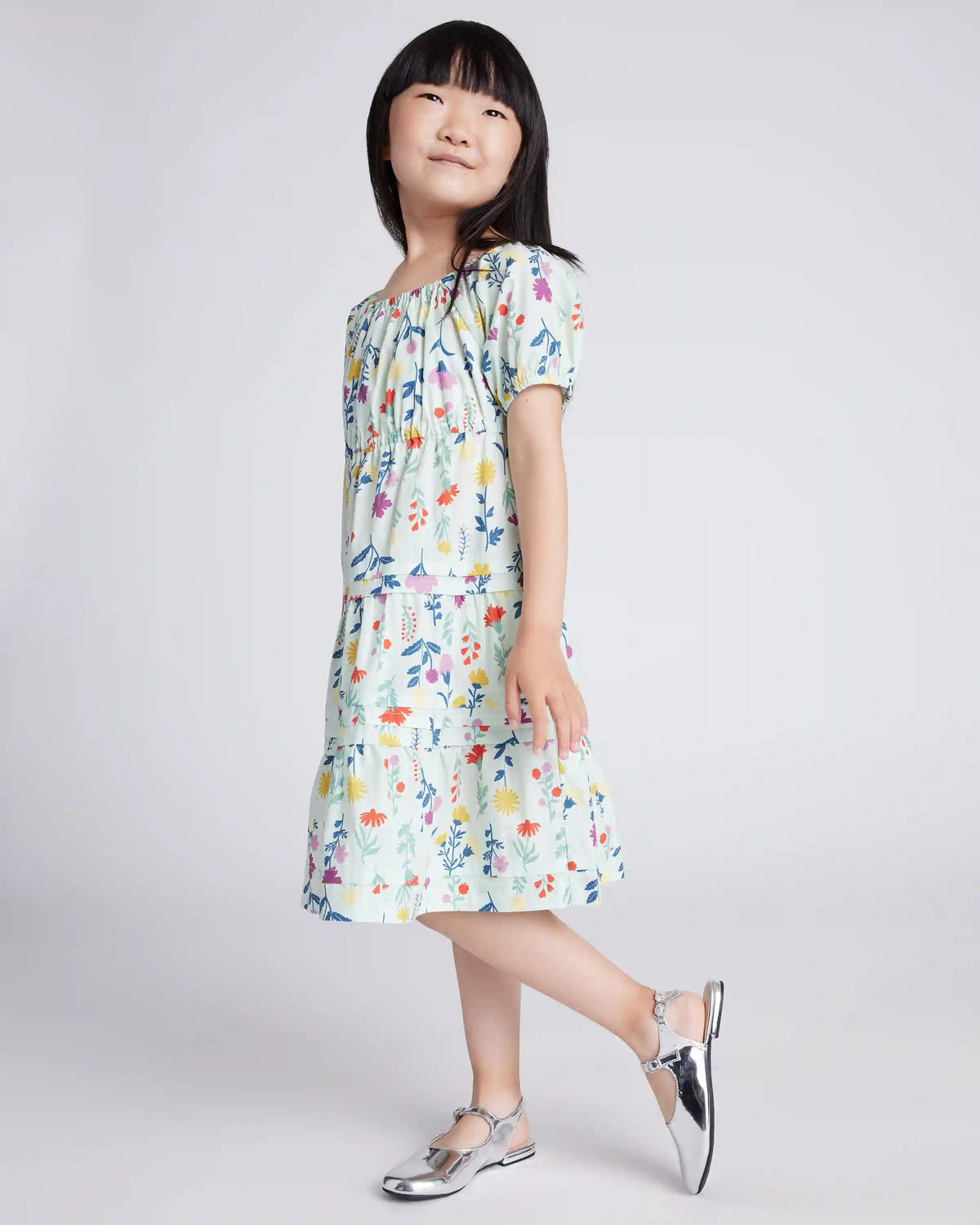 100% Organic Cotton Poplin Tiered Dress