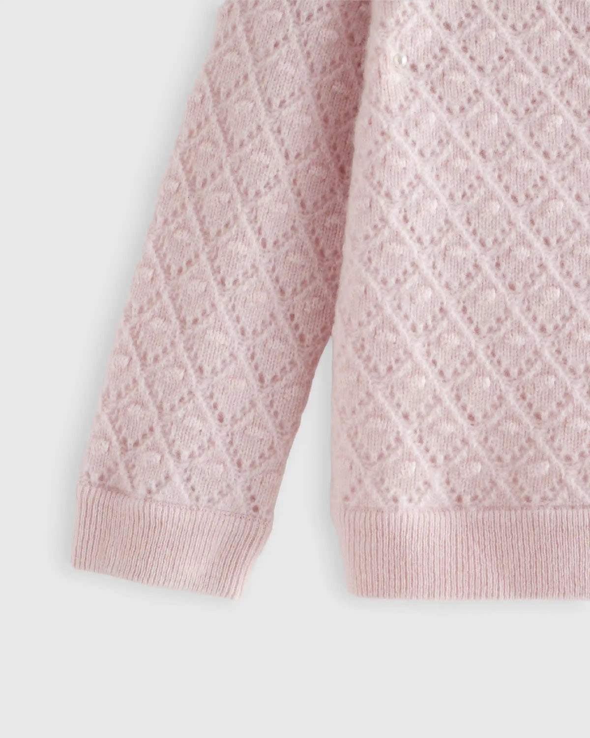Washable Cashmere Pointelle Cardigan