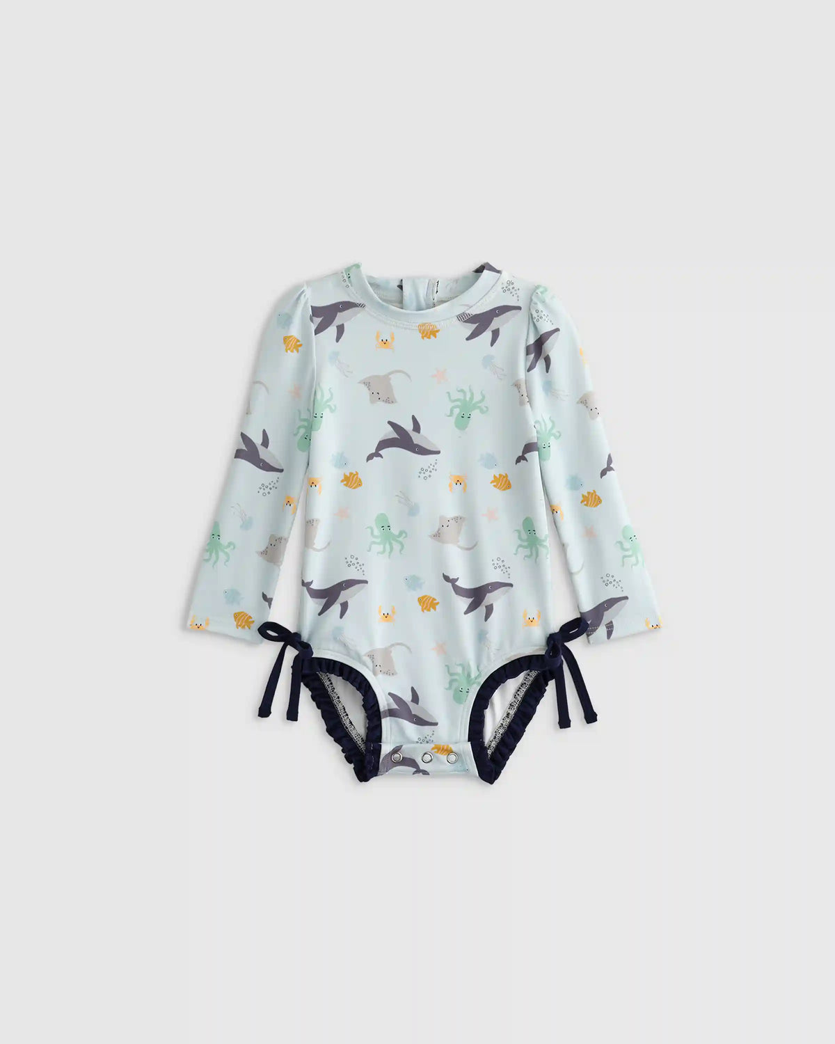 Long Sleeve Tie One-Piece Swimsuit