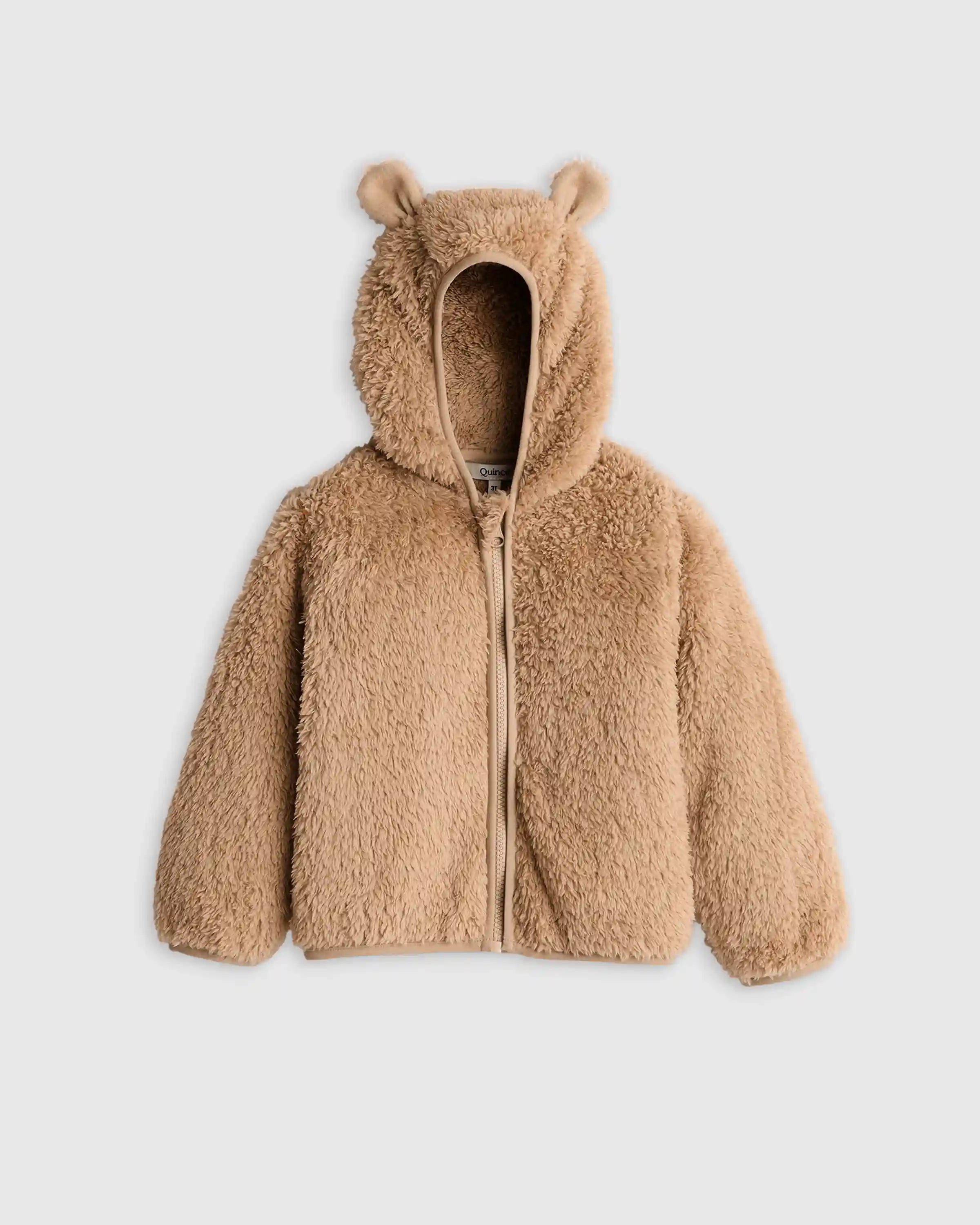 Recycled Sherpa Fleece Bear Hood Jacket