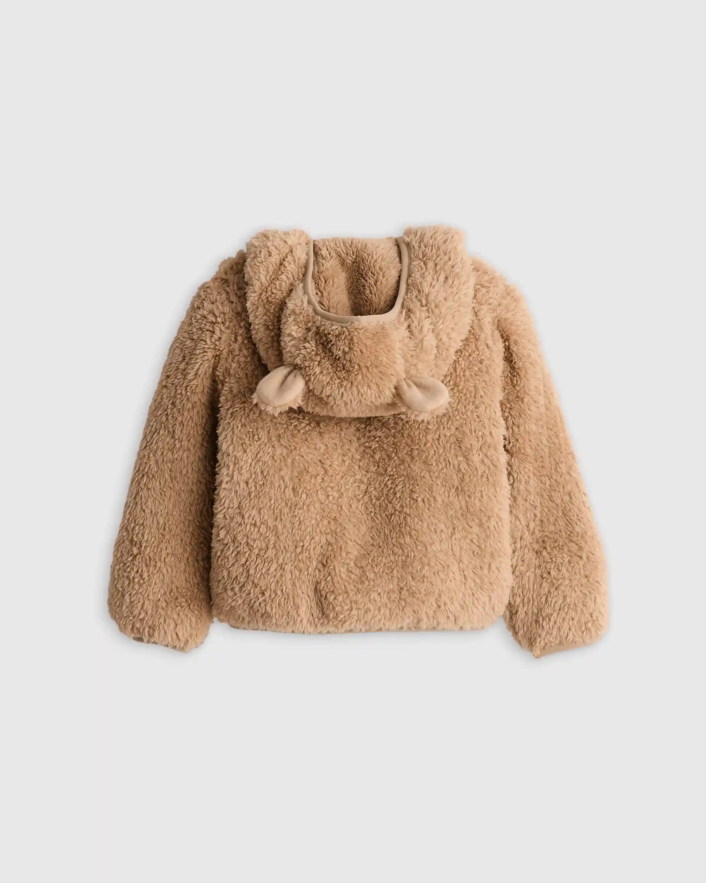 Recycled Sherpa Fleece Bear Hood Jacket
