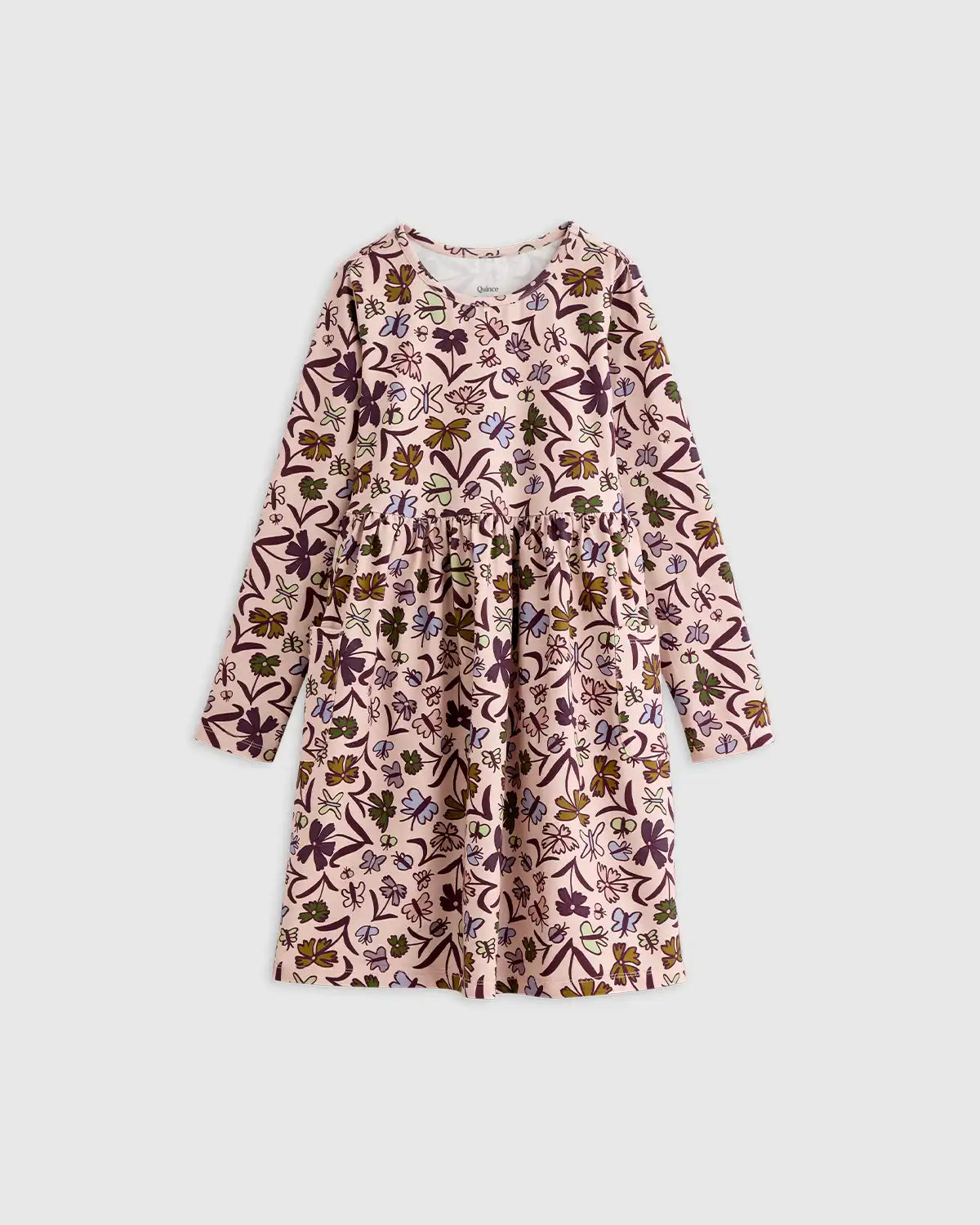 Organic Cotton Long Sleeve Fit and Flare Pocket Dress