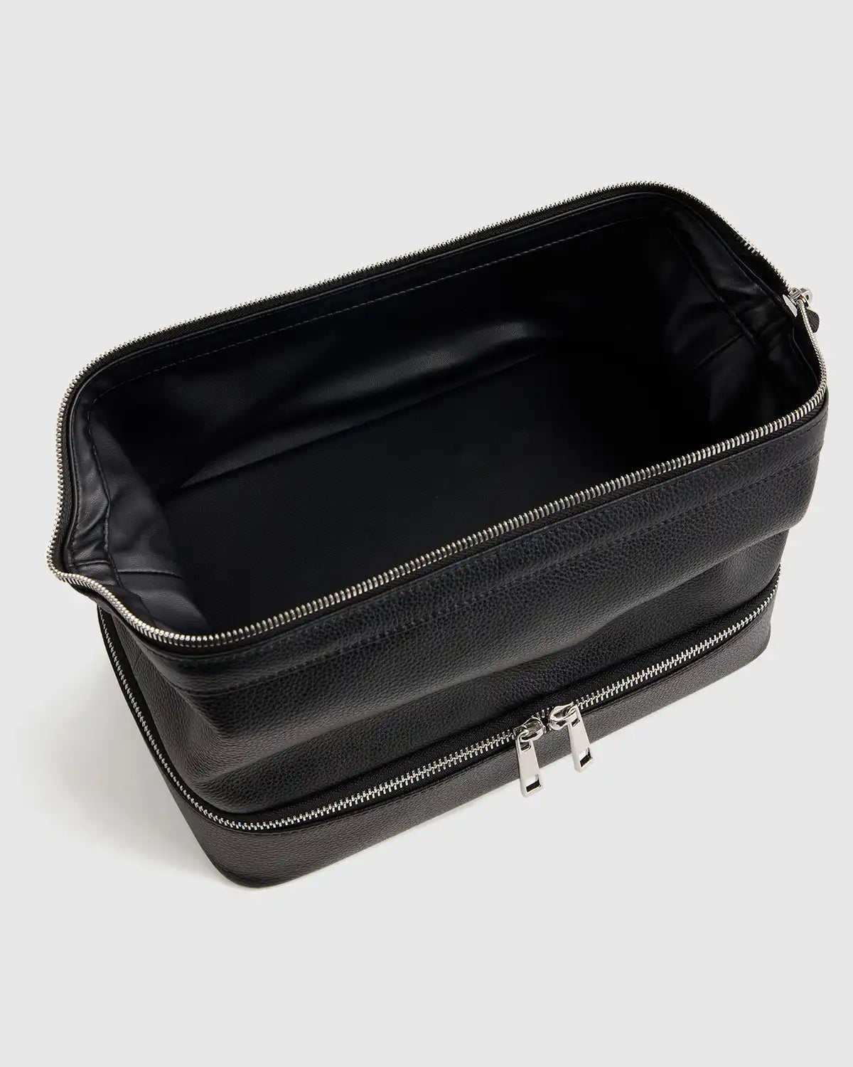 Italian Leather Dual Compartment Toiletry Bag