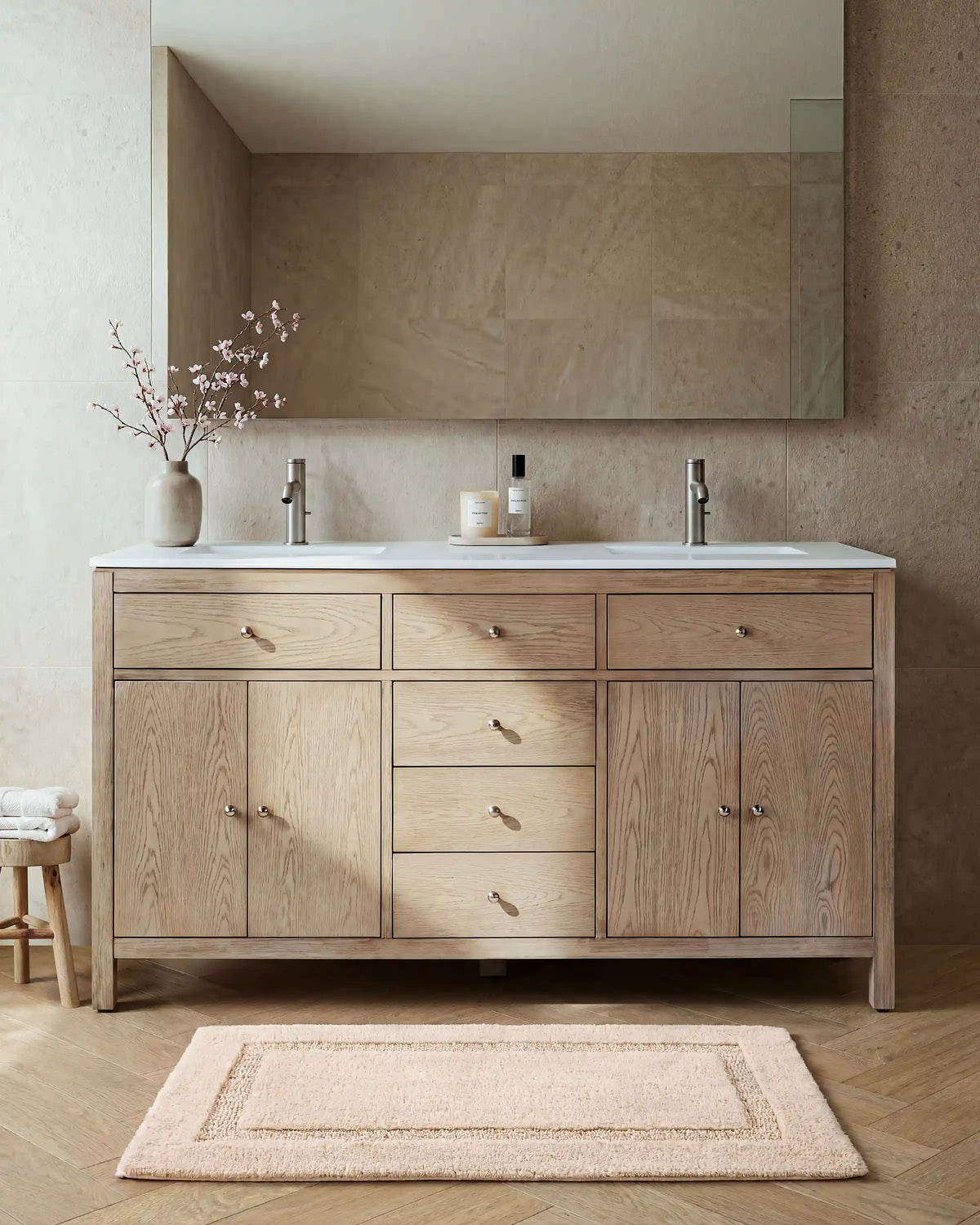 Turkish Cotton Non-Slip Bath Rug