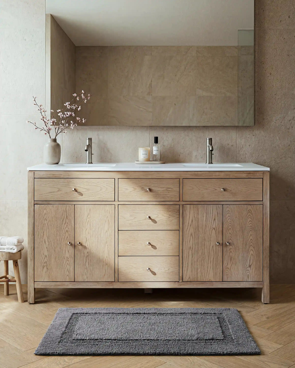 Turkish Cotton Non-Slip Bath Rug