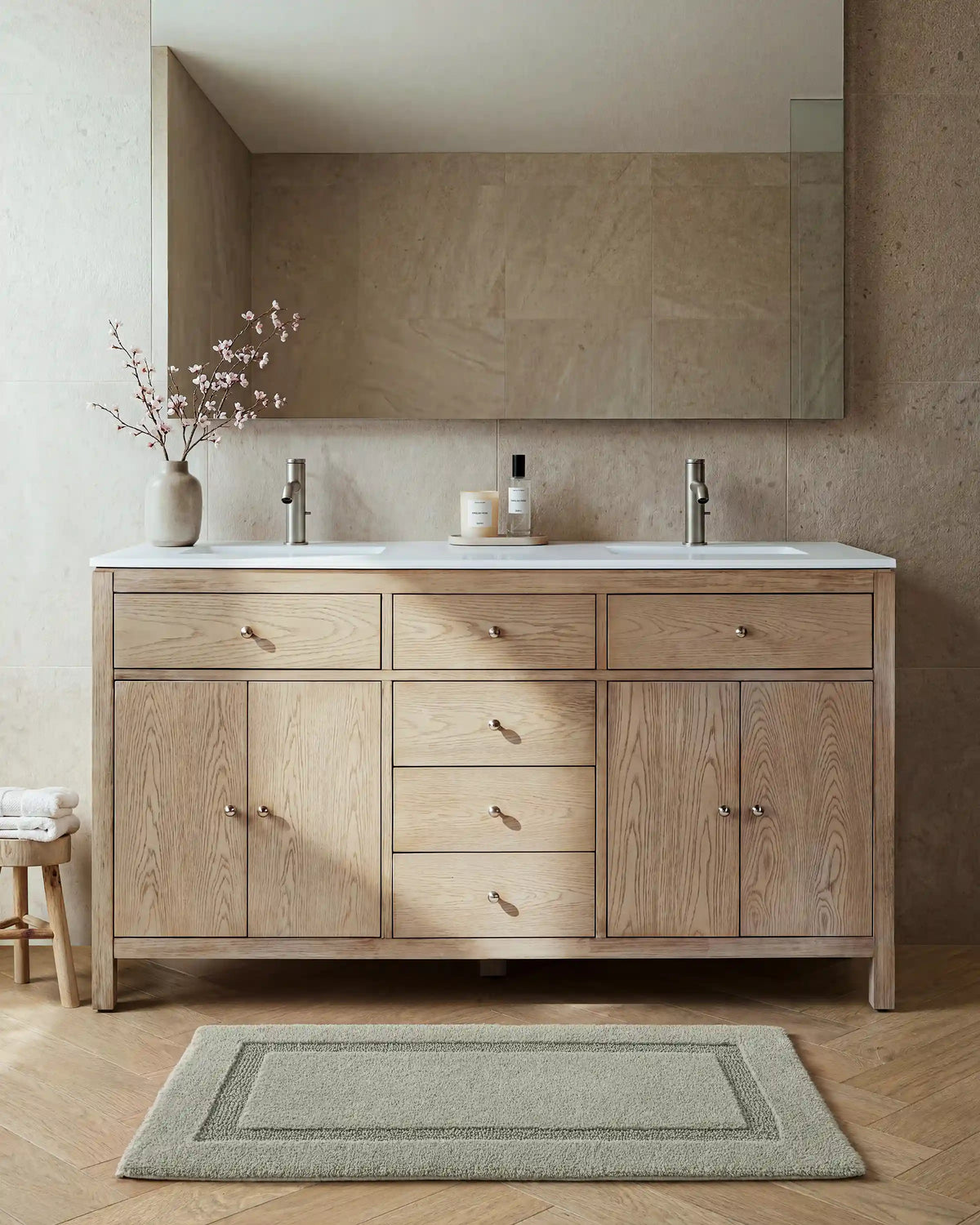 Turkish Cotton Non-Slip Bath Rug