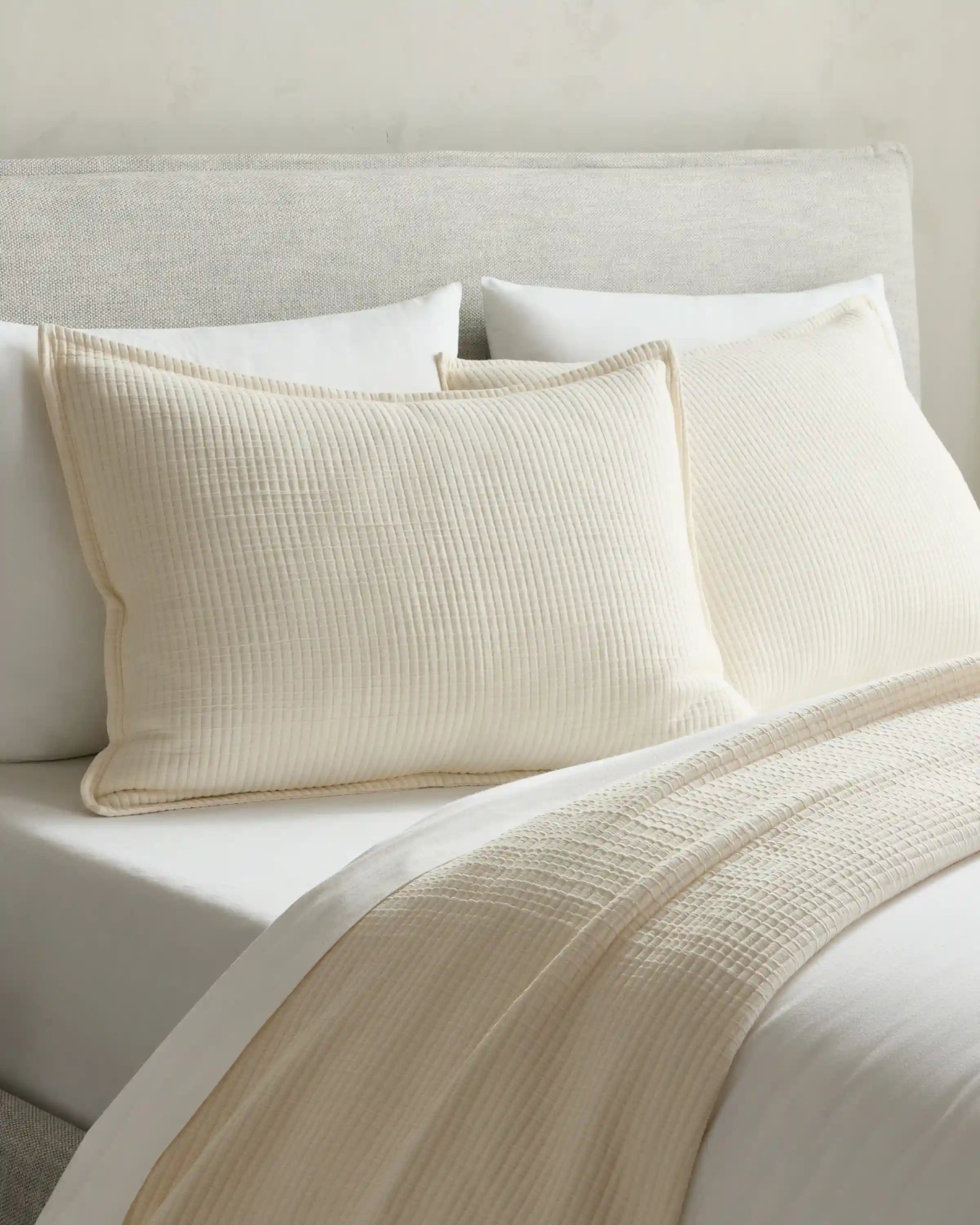 Organic Ribbed Cotton Coverlet Set