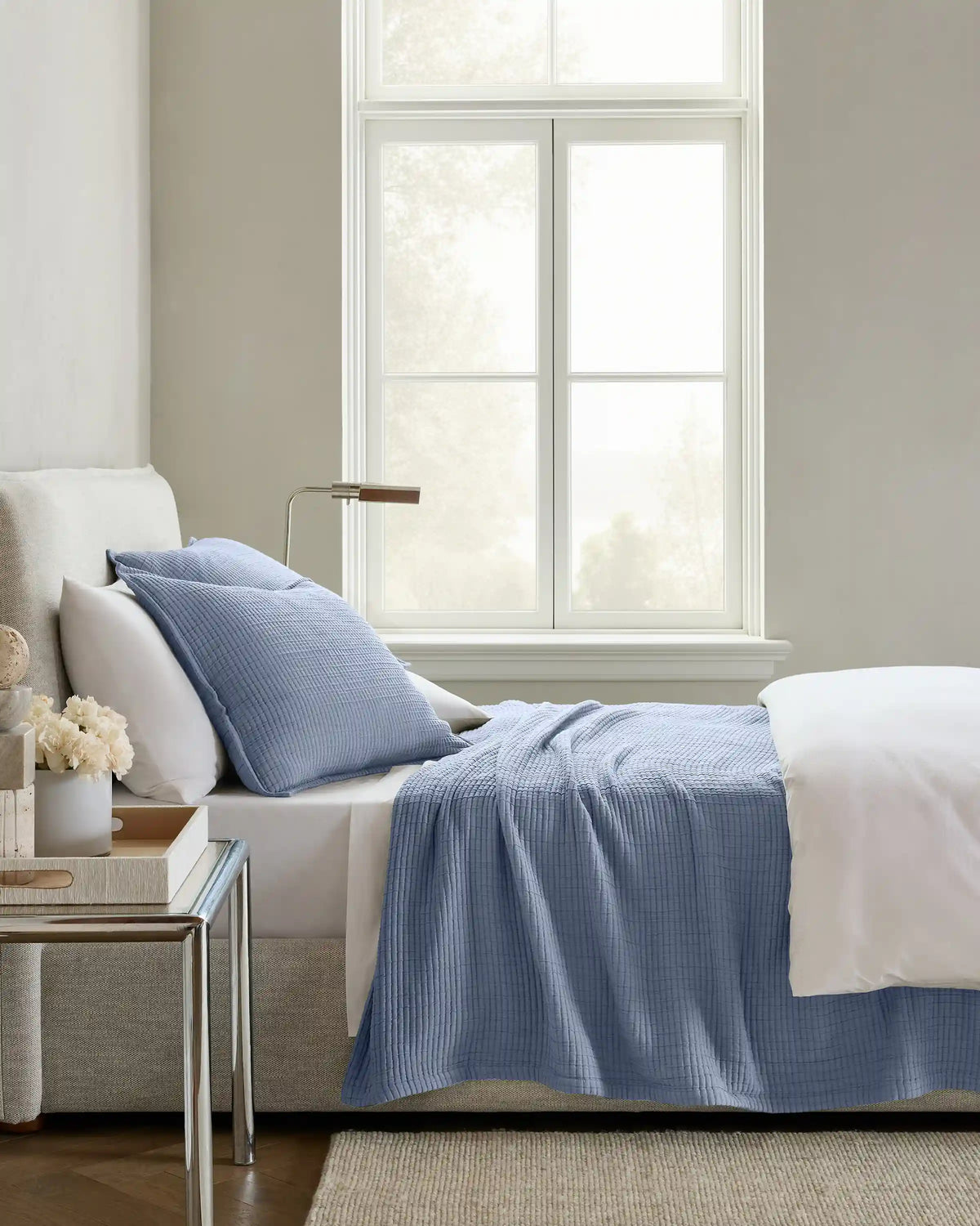 Organic Ribbed Cotton Coverlet Set