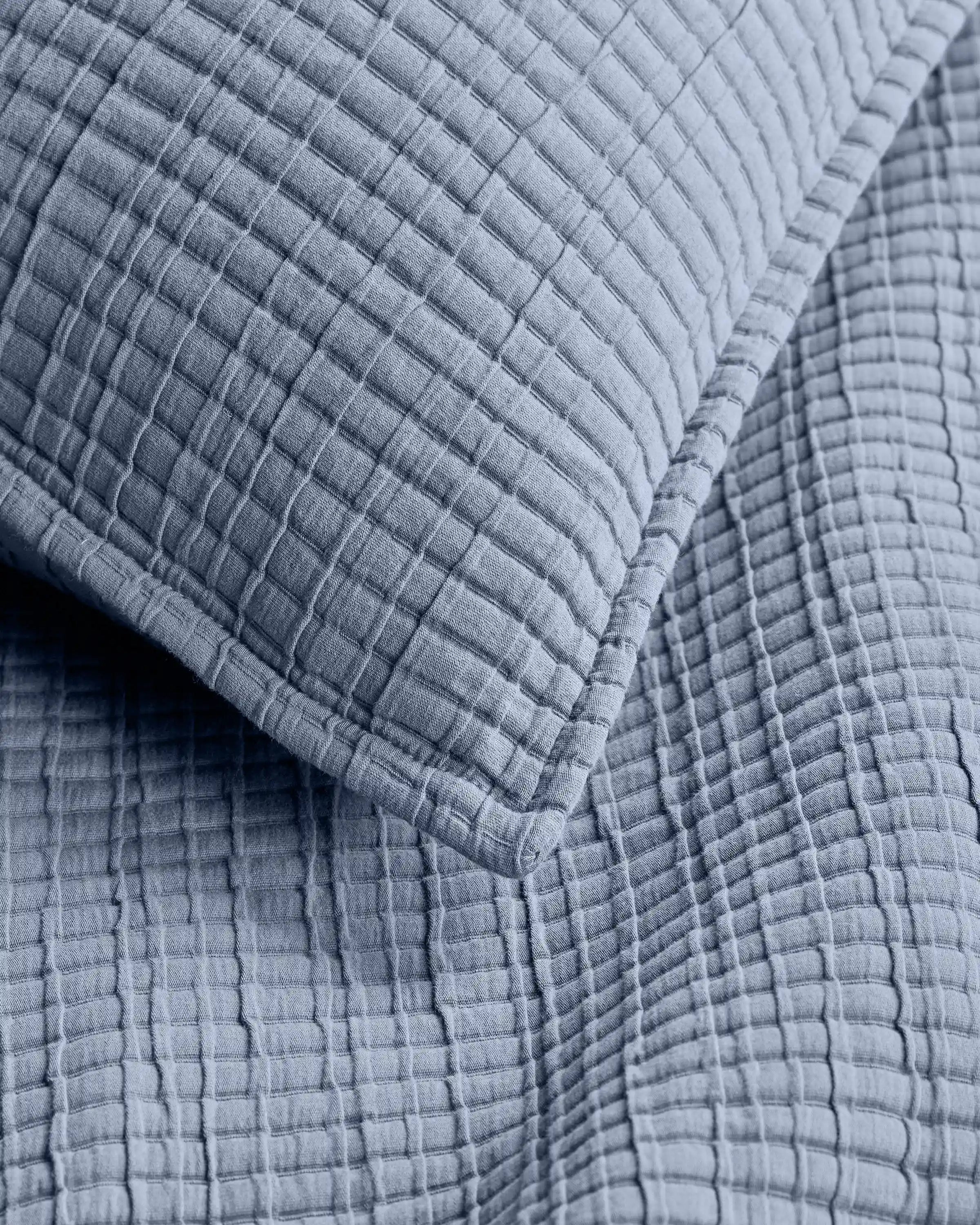 Organic Ribbed Cotton Coverlet Set
