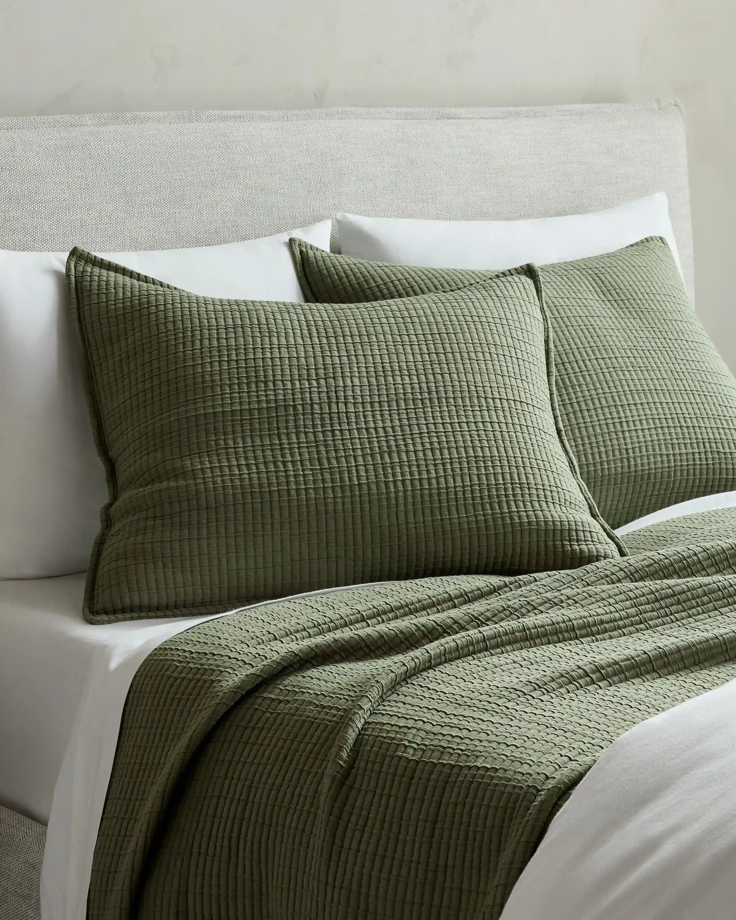 Organic Ribbed Cotton Coverlet Set