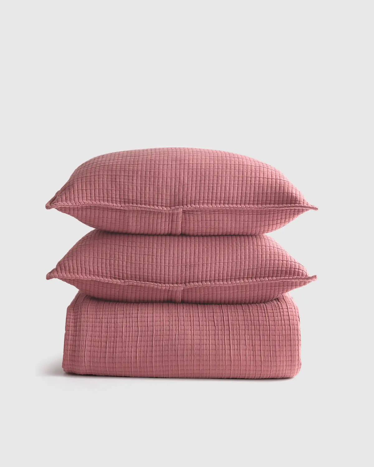 Organic Ribbed Cotton Coverlet Set