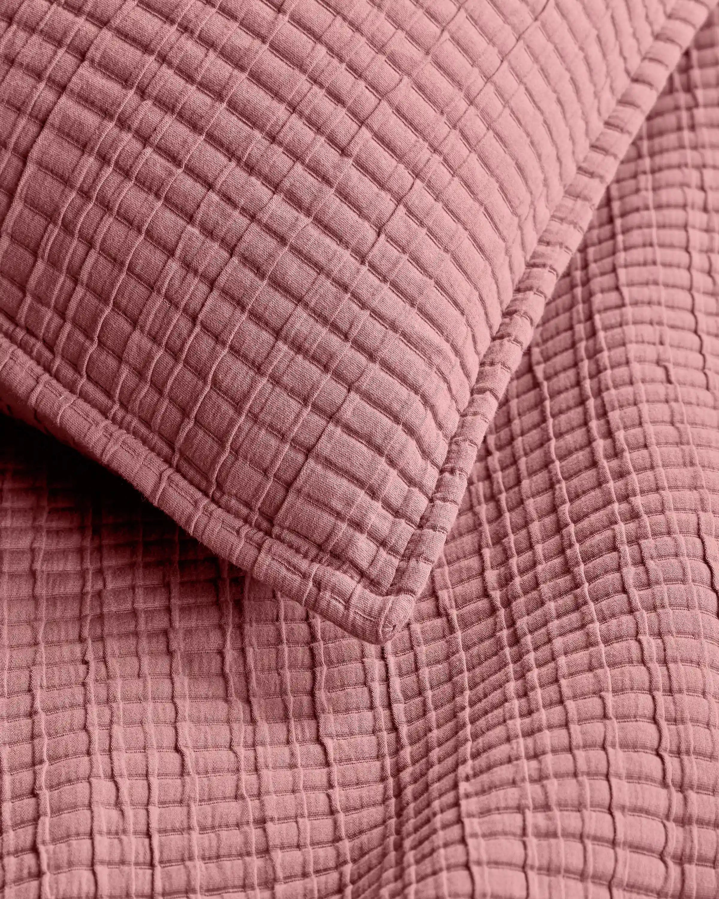Organic Ribbed Cotton Coverlet Set