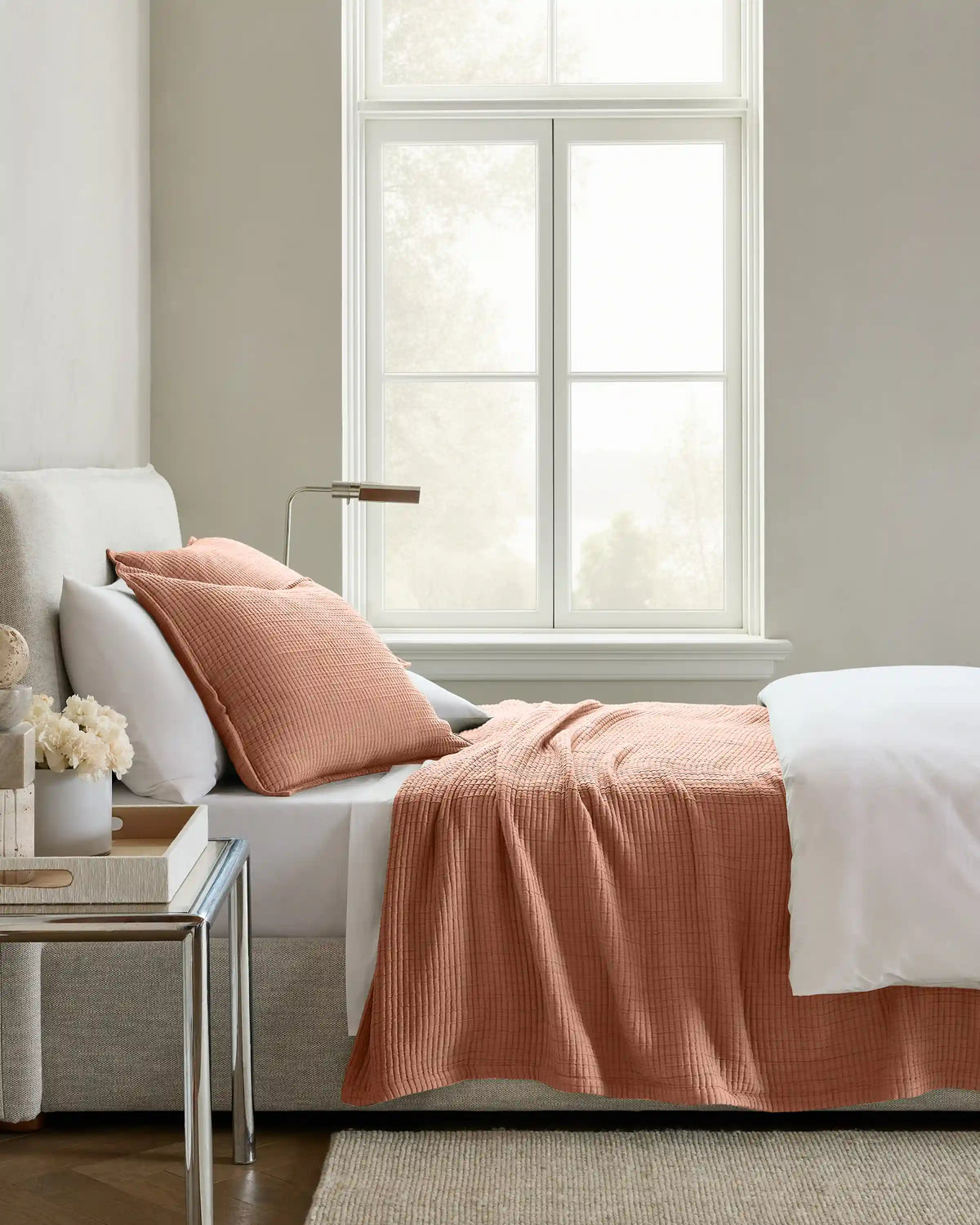 Organic Ribbed Cotton Coverlet Set