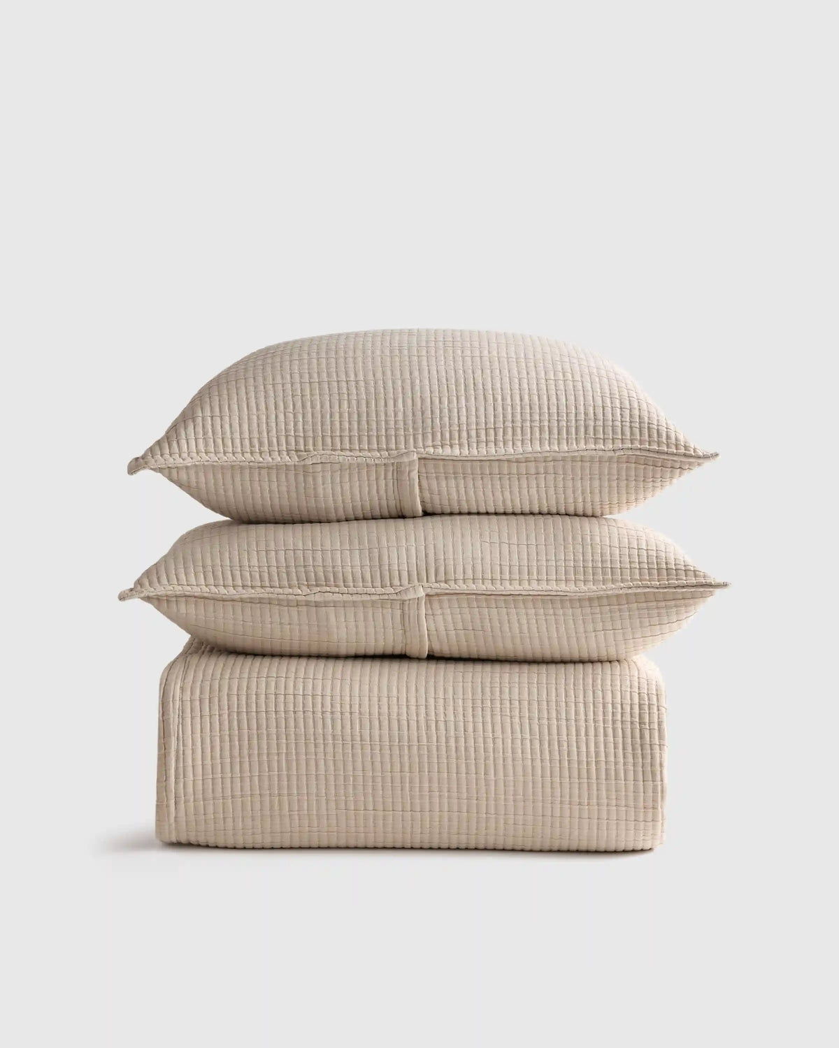 Organic Ribbed Cotton Coverlet Set