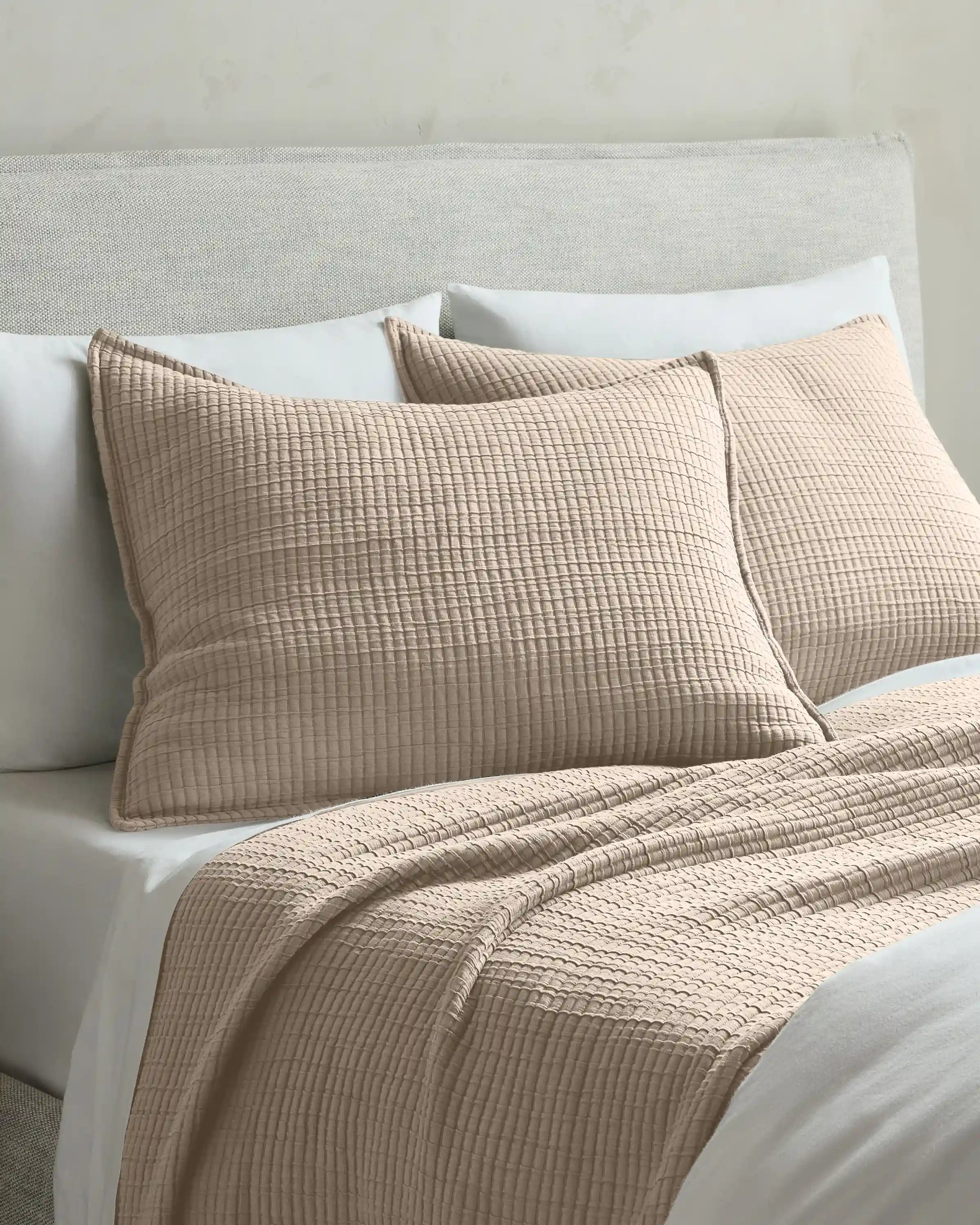 Organic Ribbed Cotton Coverlet Set