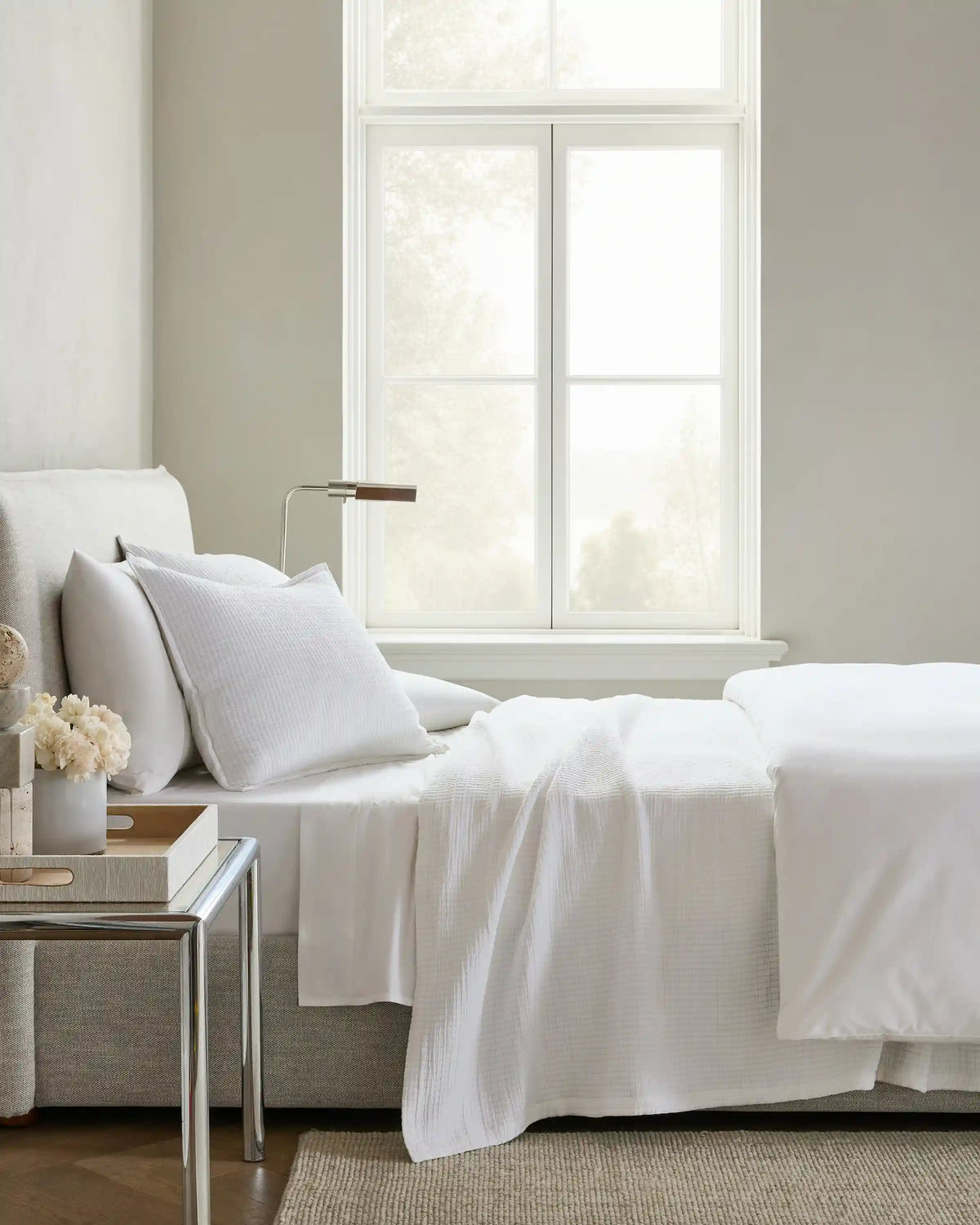 Organic Ribbed Cotton Coverlet Set
