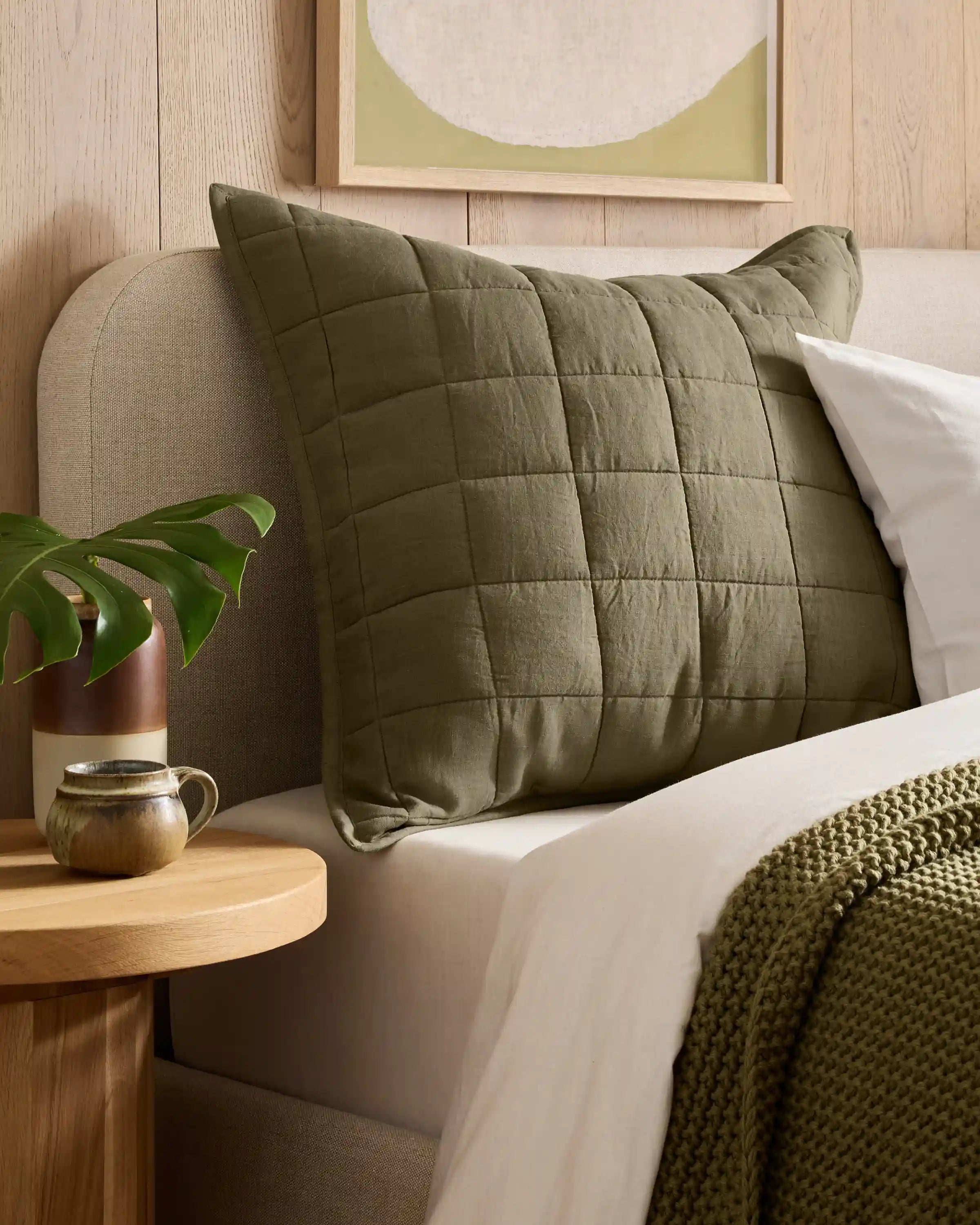 European Linen Box Quilted Euro Sham