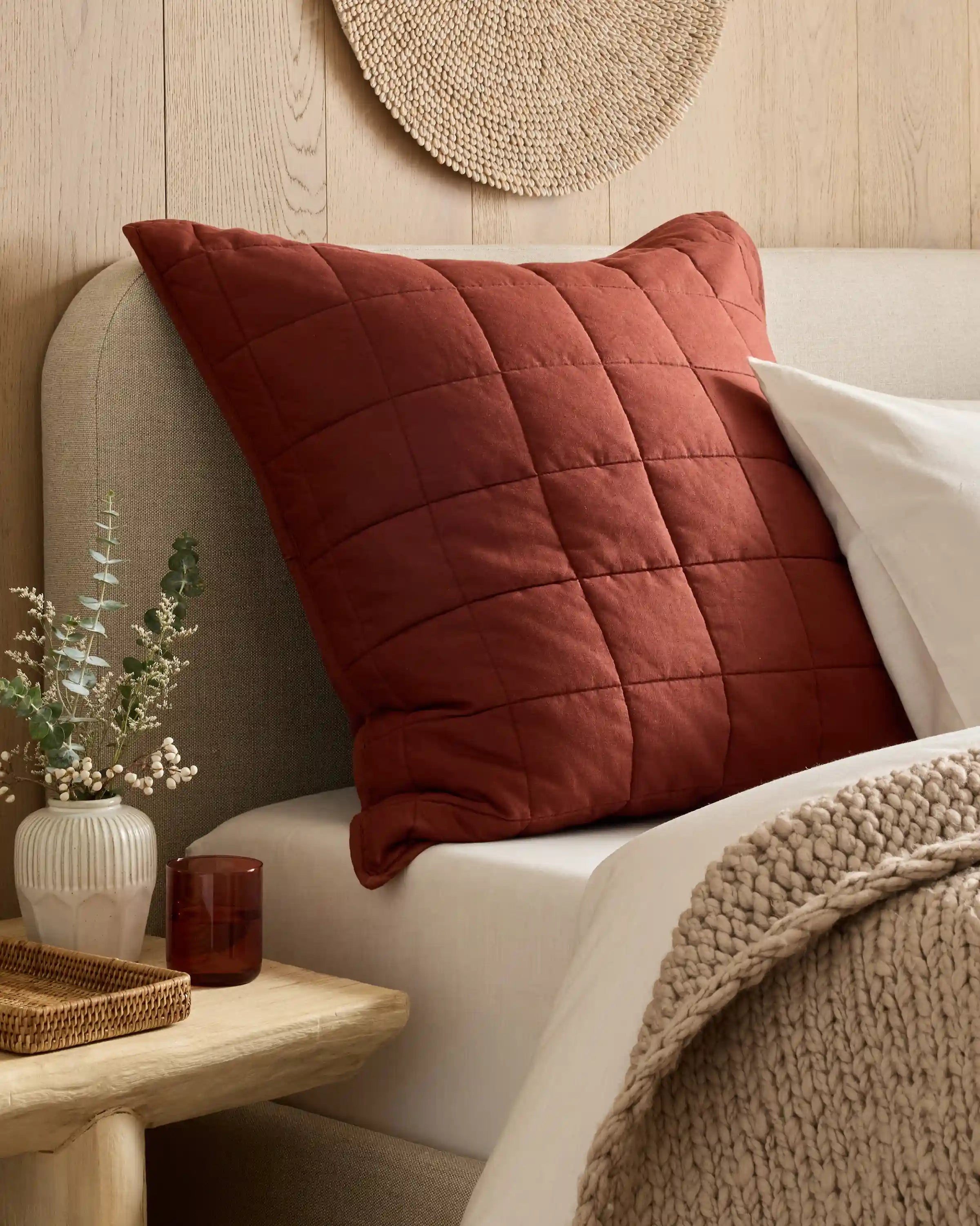 European Linen Box Quilted Euro Sham