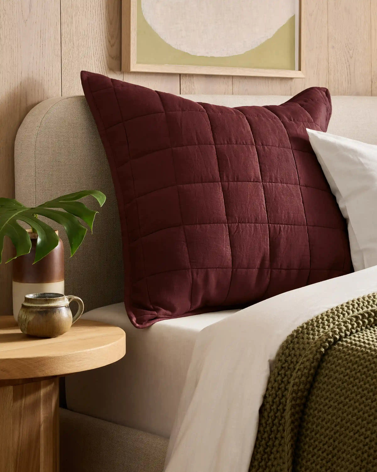 European Linen Box Quilted Euro Sham