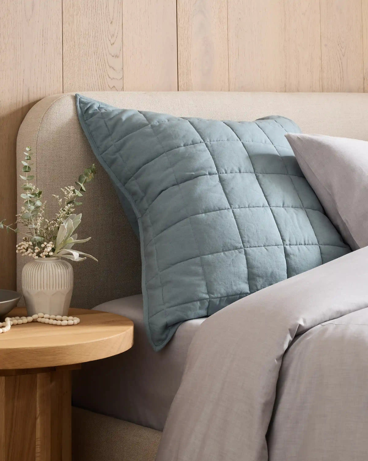 European Linen Box Quilted Euro Sham