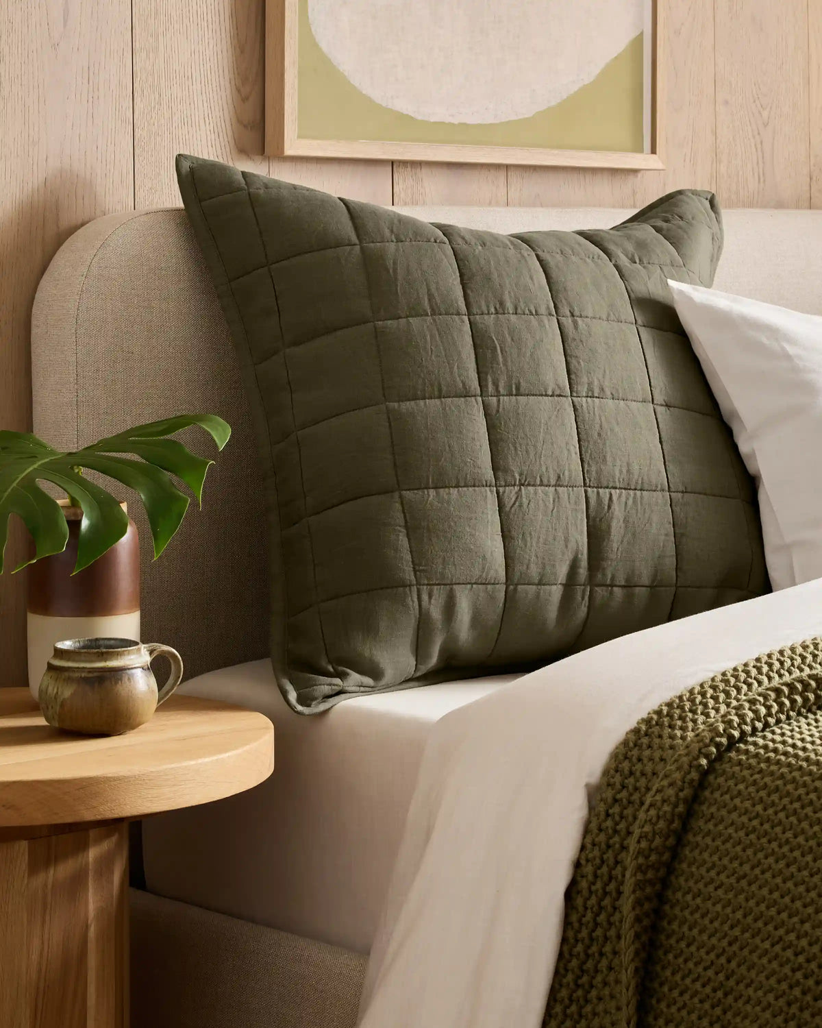 European Linen Box Quilted Euro Sham
