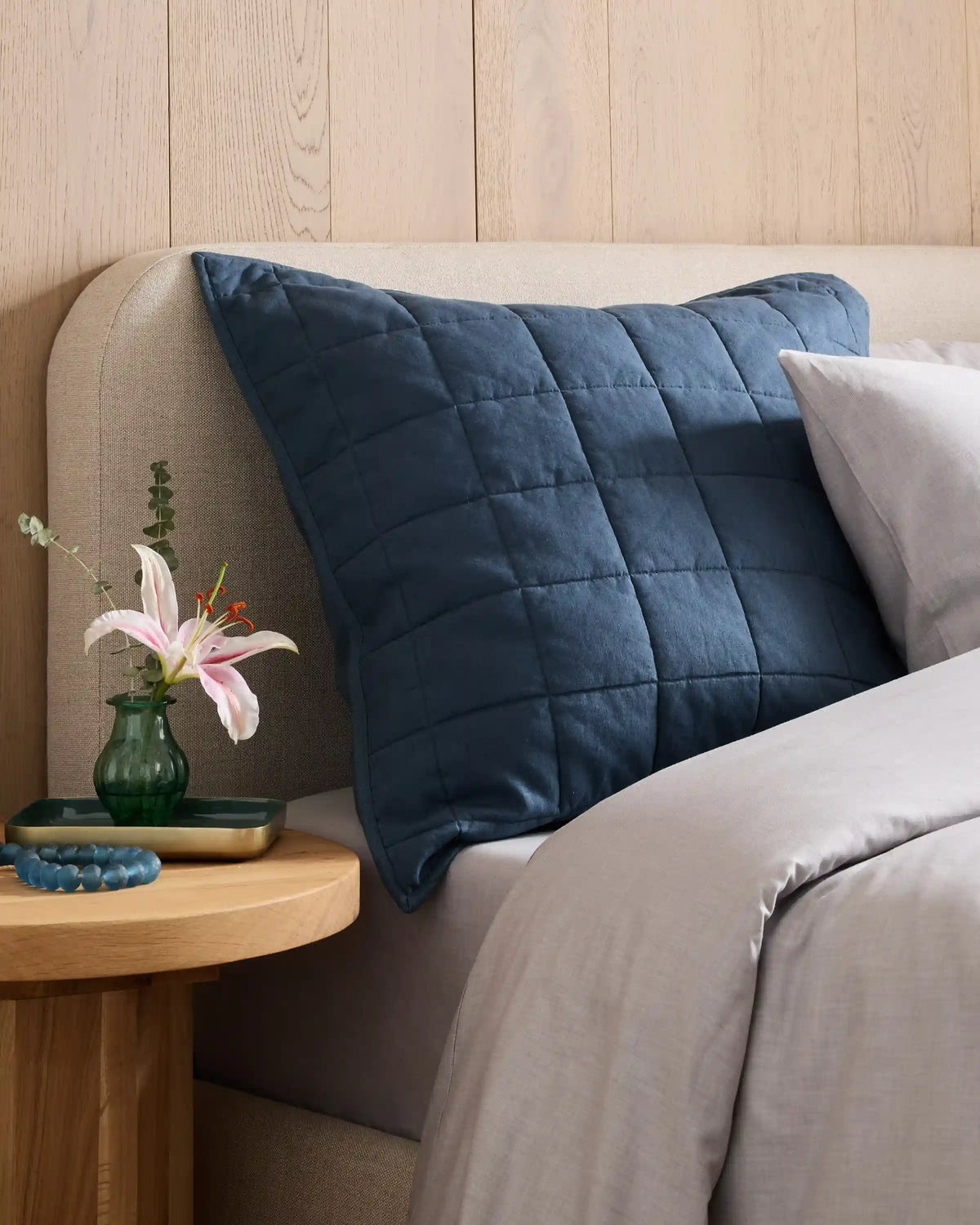 European Linen Box Quilted Euro Sham