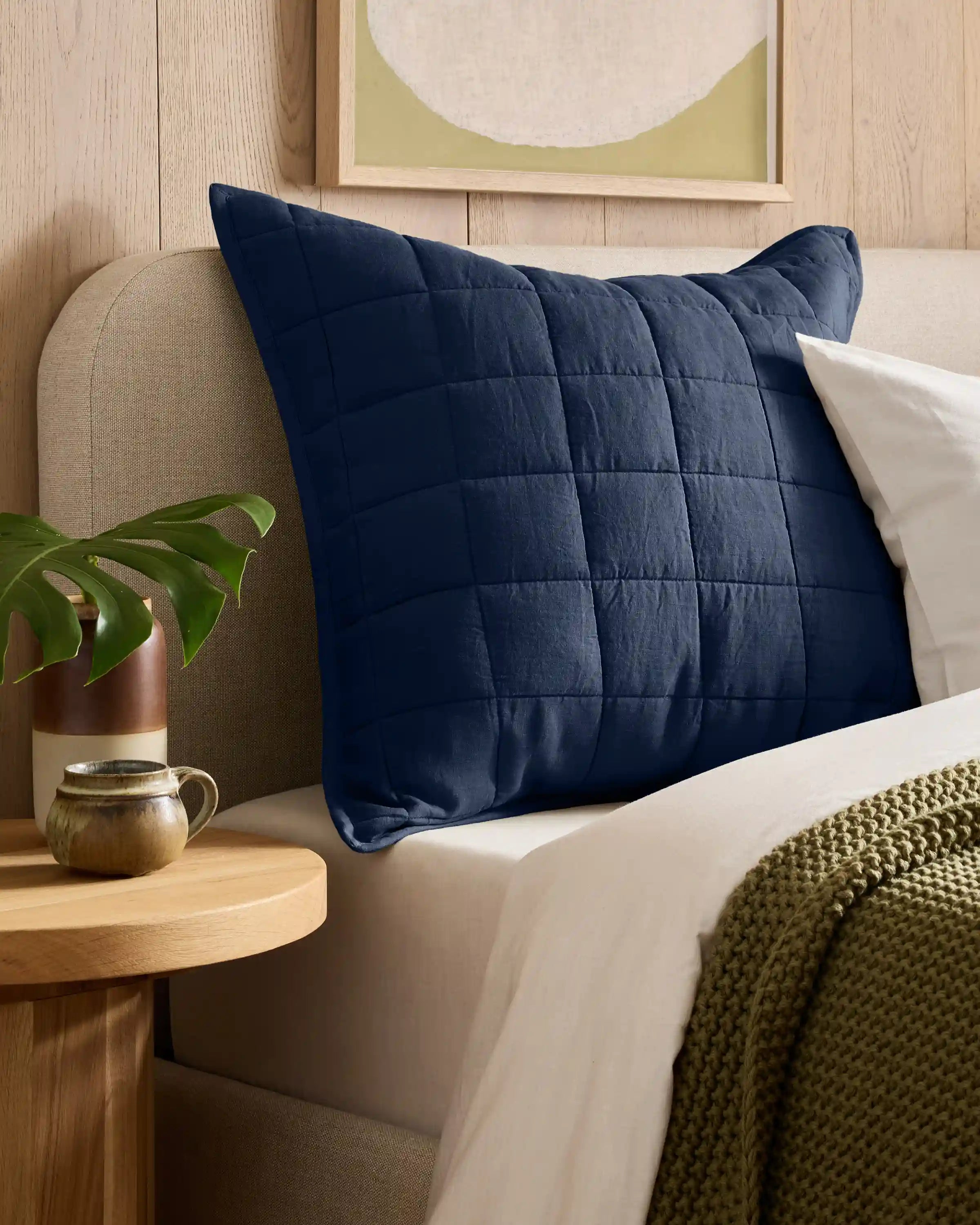European Linen Box Quilted Euro Sham