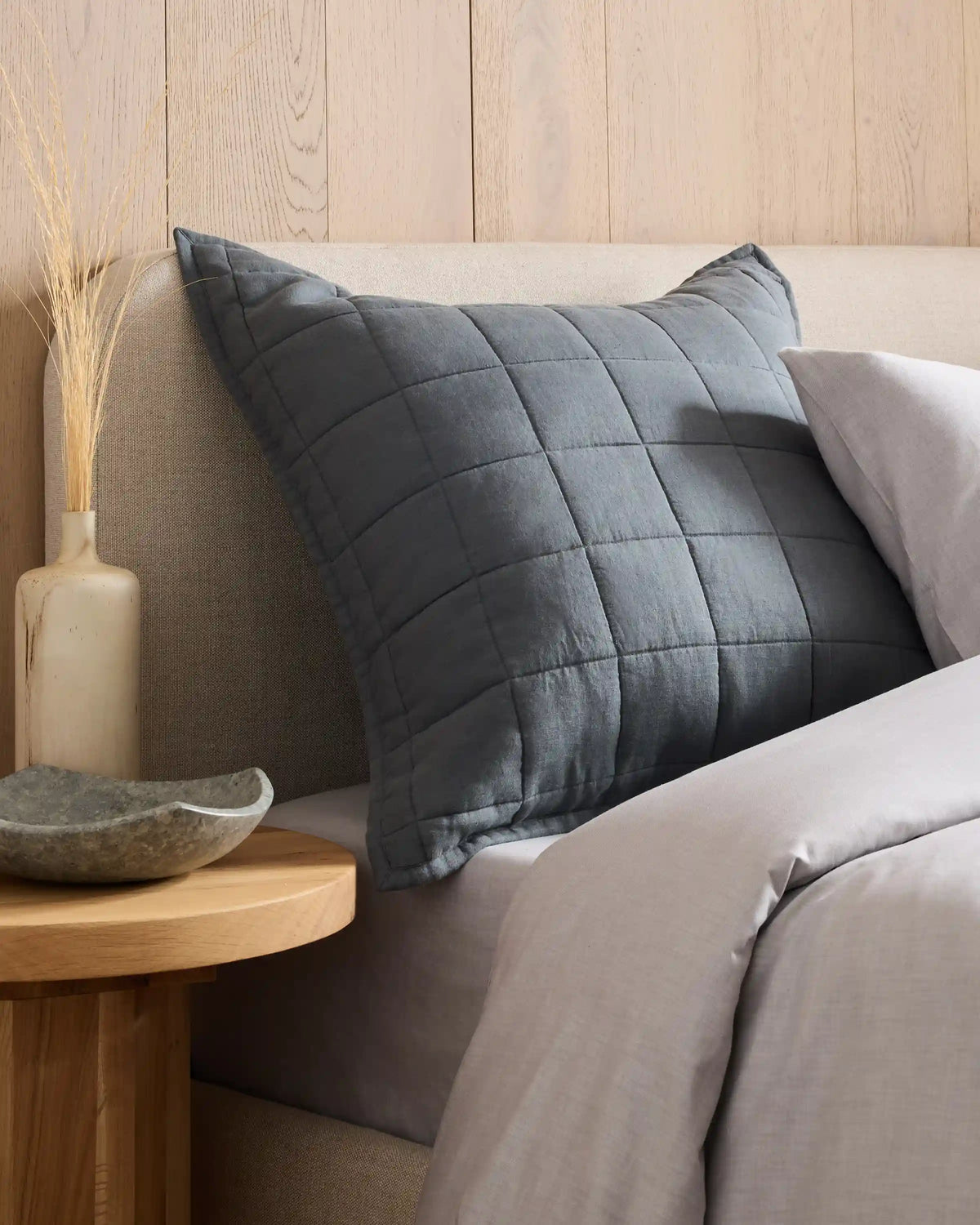 European Linen Box Quilted Euro Sham