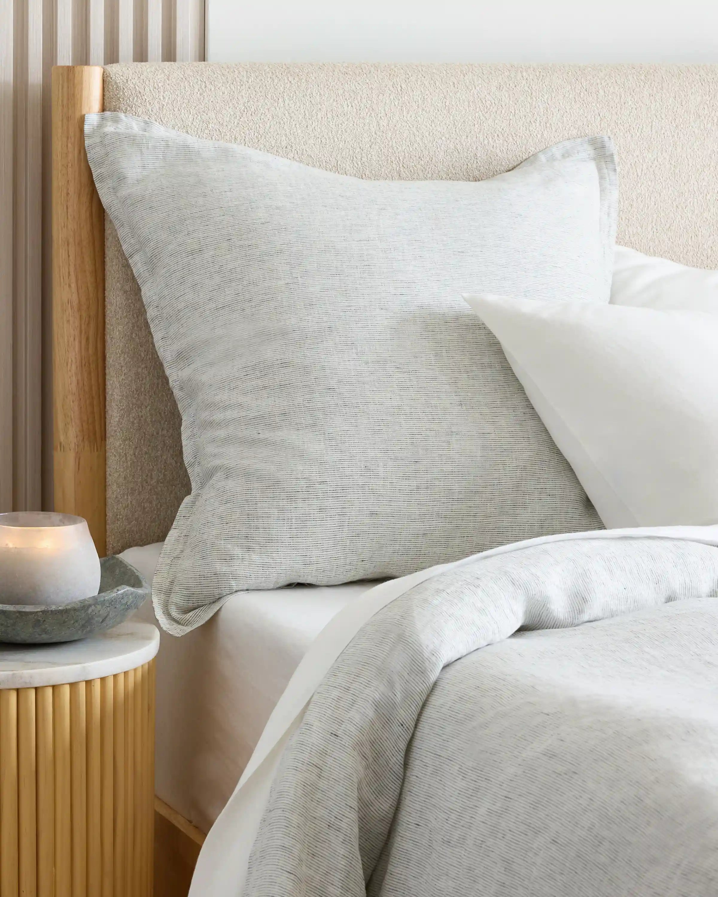European Linen Stripe Euro Sham