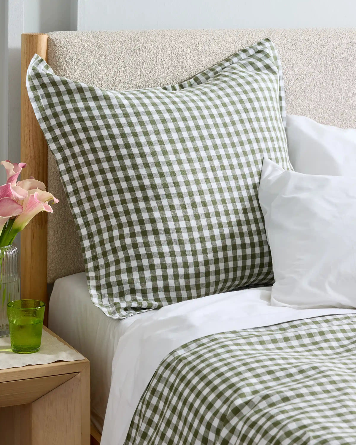 European Linen Gingham Euro Sham