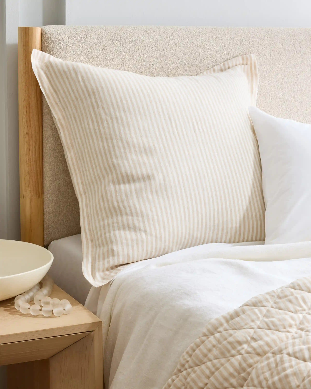European Linen Stripe Euro Sham