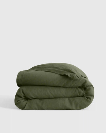 European Linen Double Flange Duvet Cover