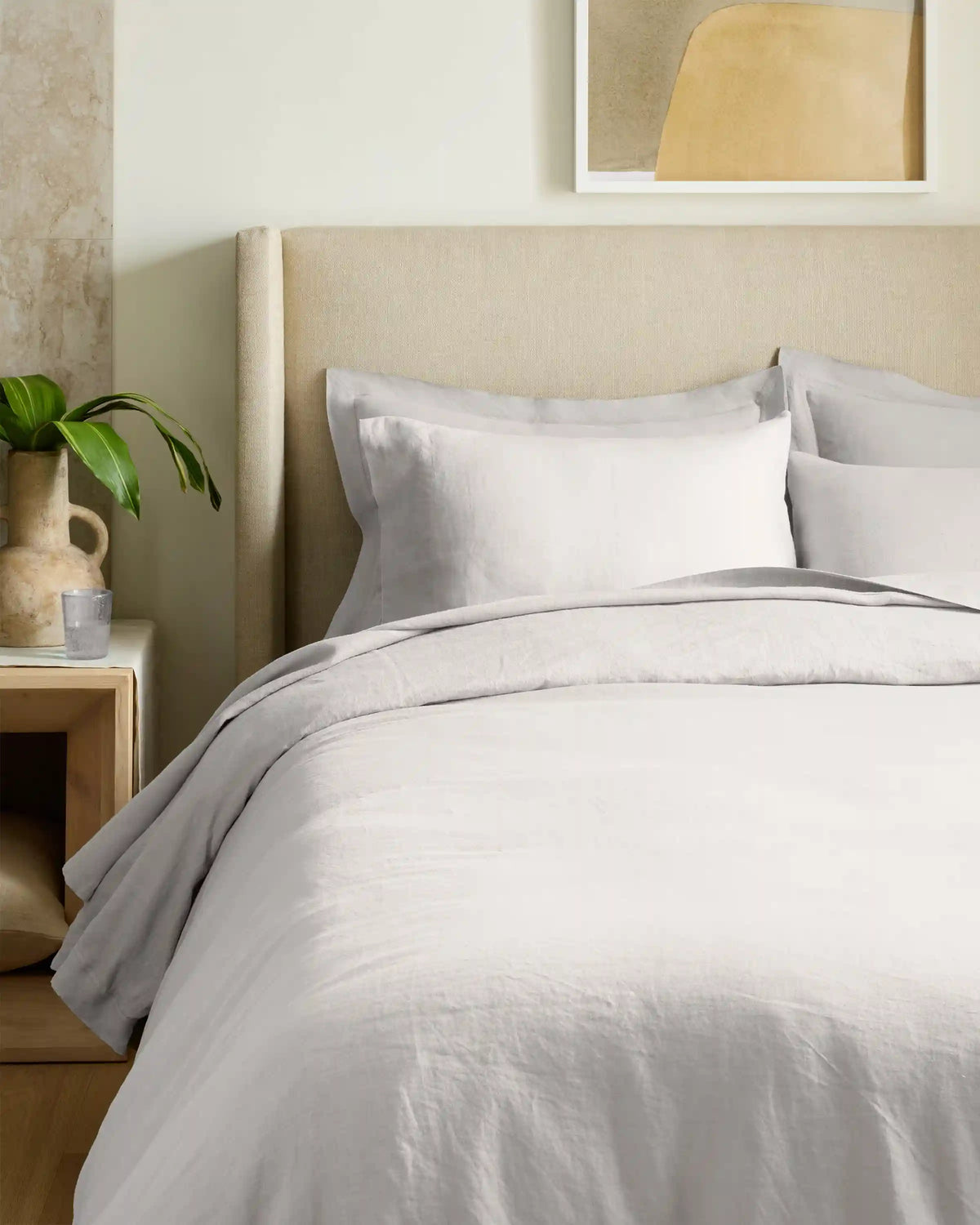 European Linen Double Flange Duvet Cover