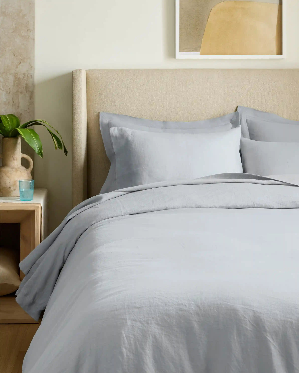 European Linen Double Flange Sham Set