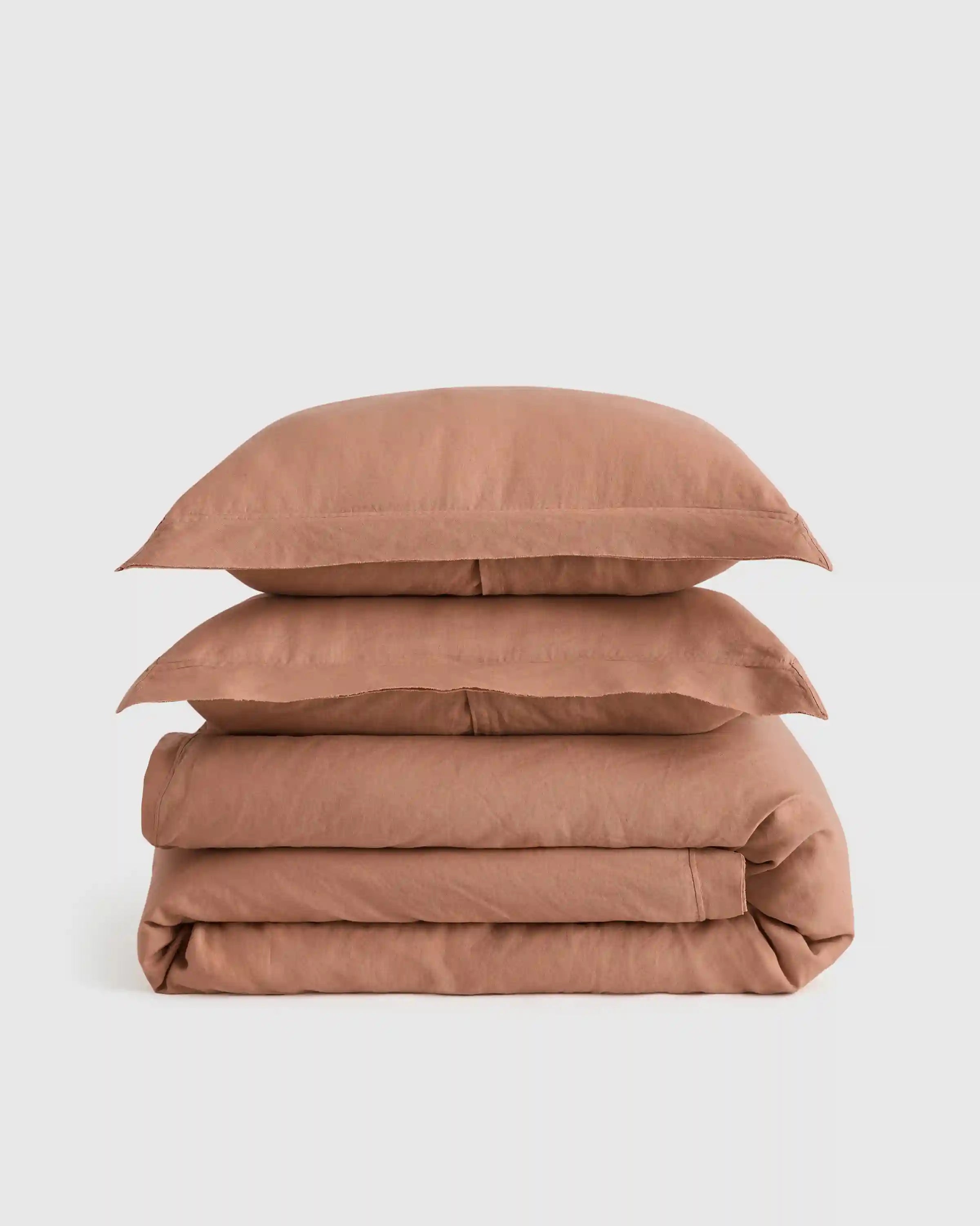 European Linen Double Flange Duvet Cover Set